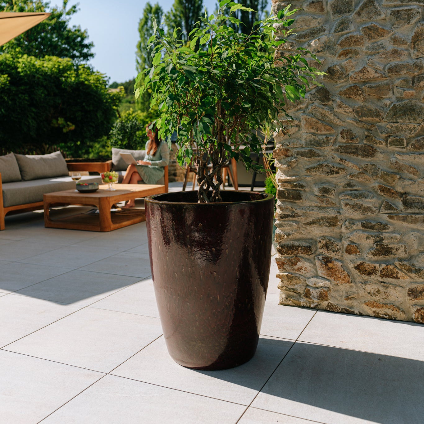 Keramicky kvetináč Mazarin - Tehlovo červená