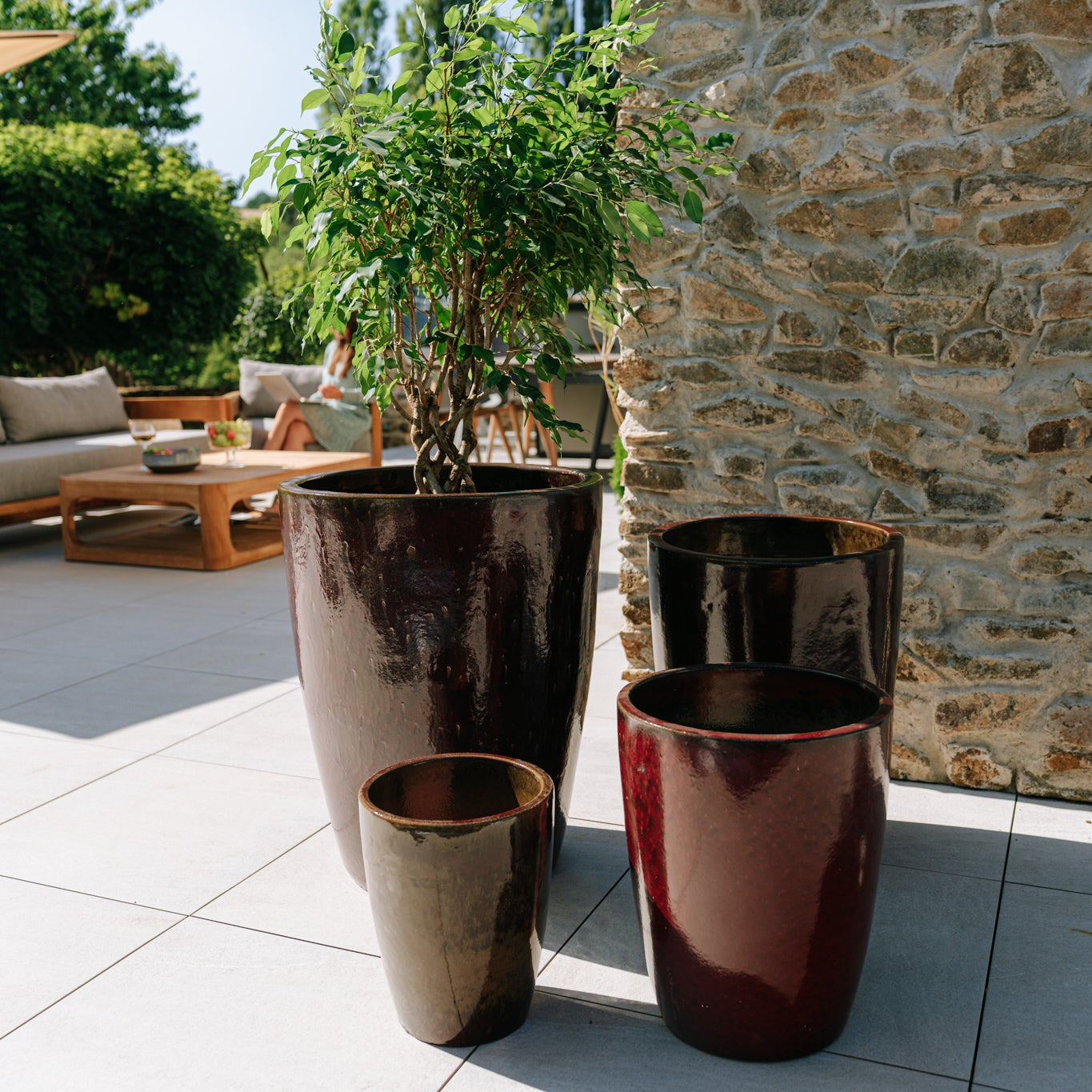 Keramicky kvetináč Mazarin - Tehlovo červená