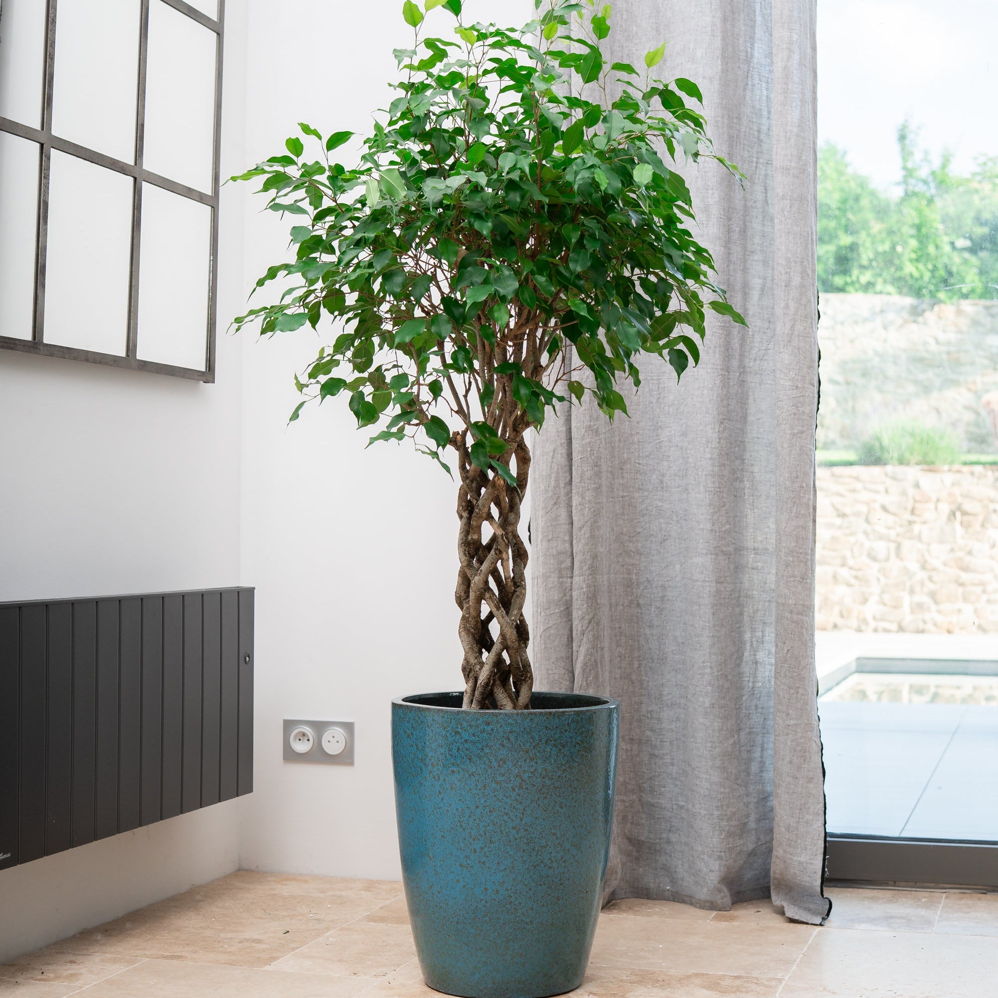 Keramicky kvetináč Mazarin - Oceľovo modrá