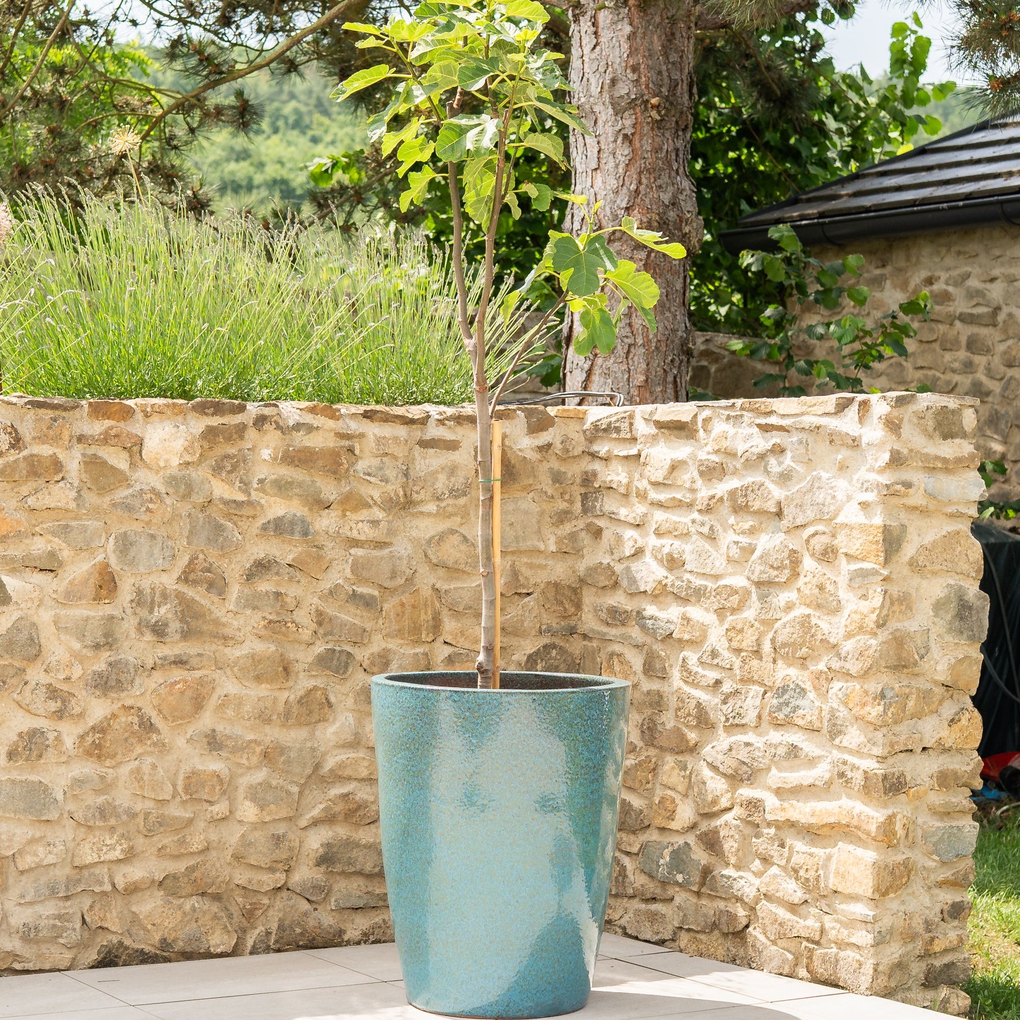 Keramicky kvetináč Mazarin - Oceľovo modrá