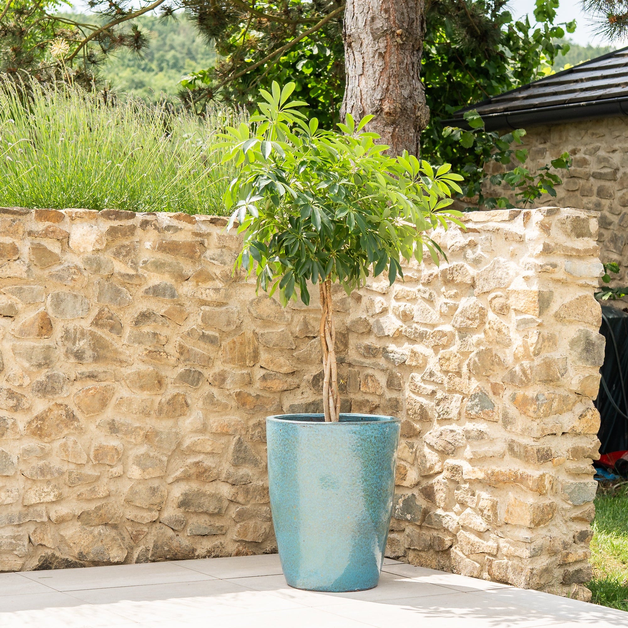 Keramicky kvetináč Mazarin - Oceľovo modrá