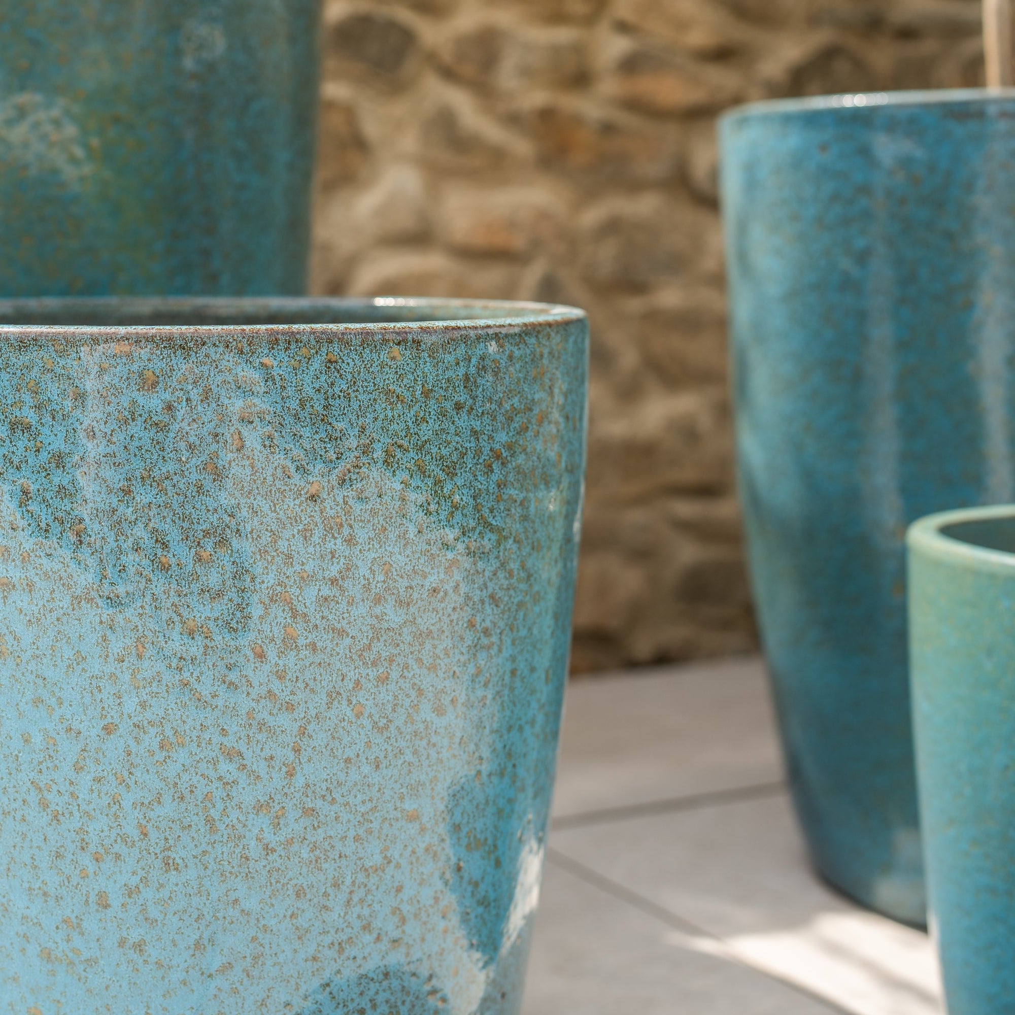 Keramicky kvetináč Mazarin - Oceľovo modrá