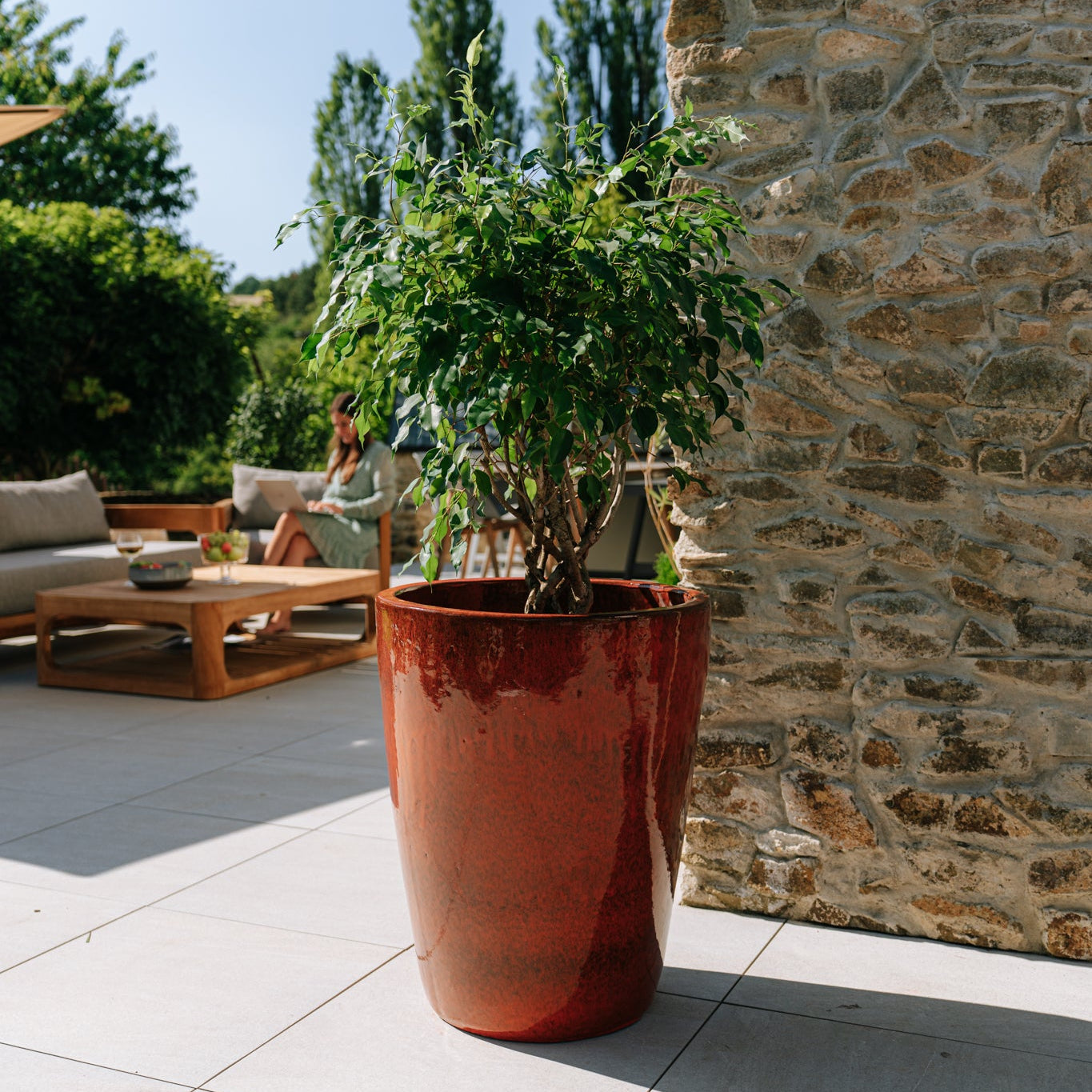 Keramicky kvetináč Mazarin - Tropická oranžová