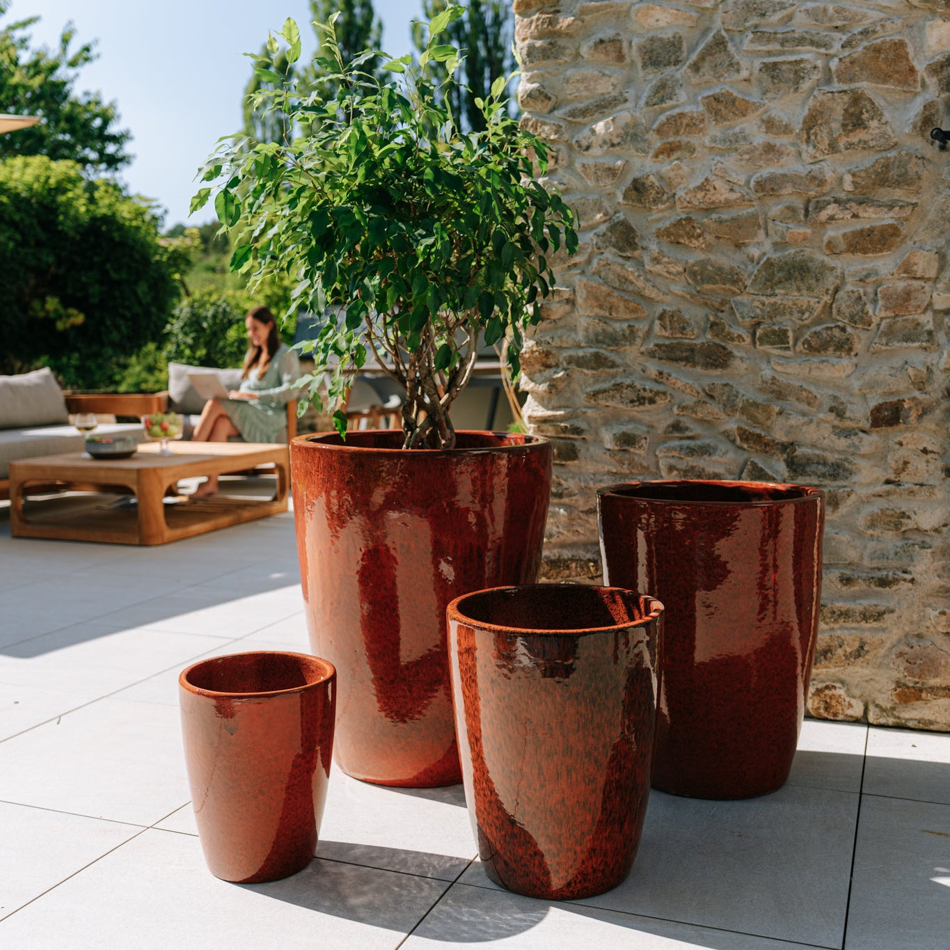 Keramicky kvetináč Mazarin - Tropická oranžová