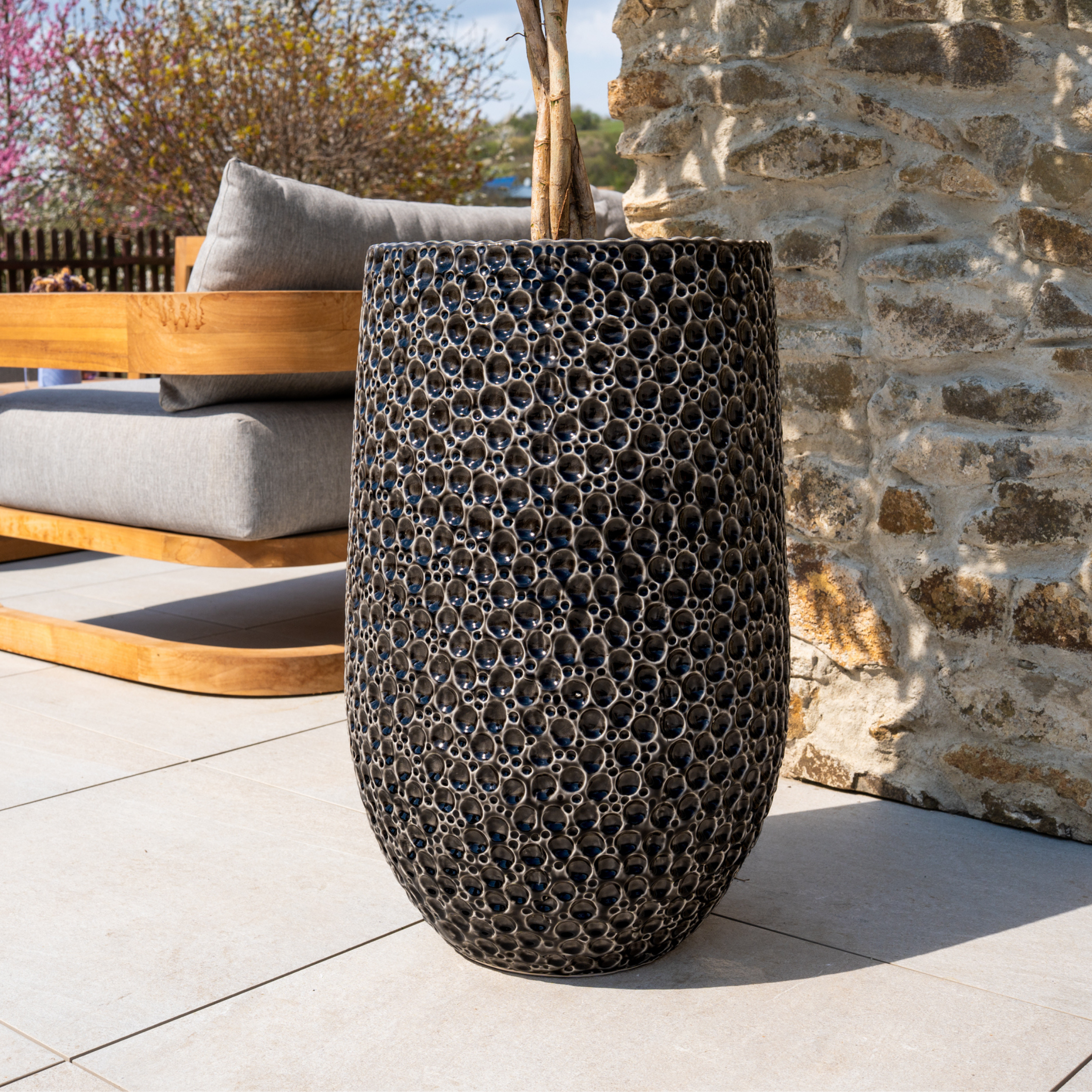 Keramický kvetináč Paris – Čierna