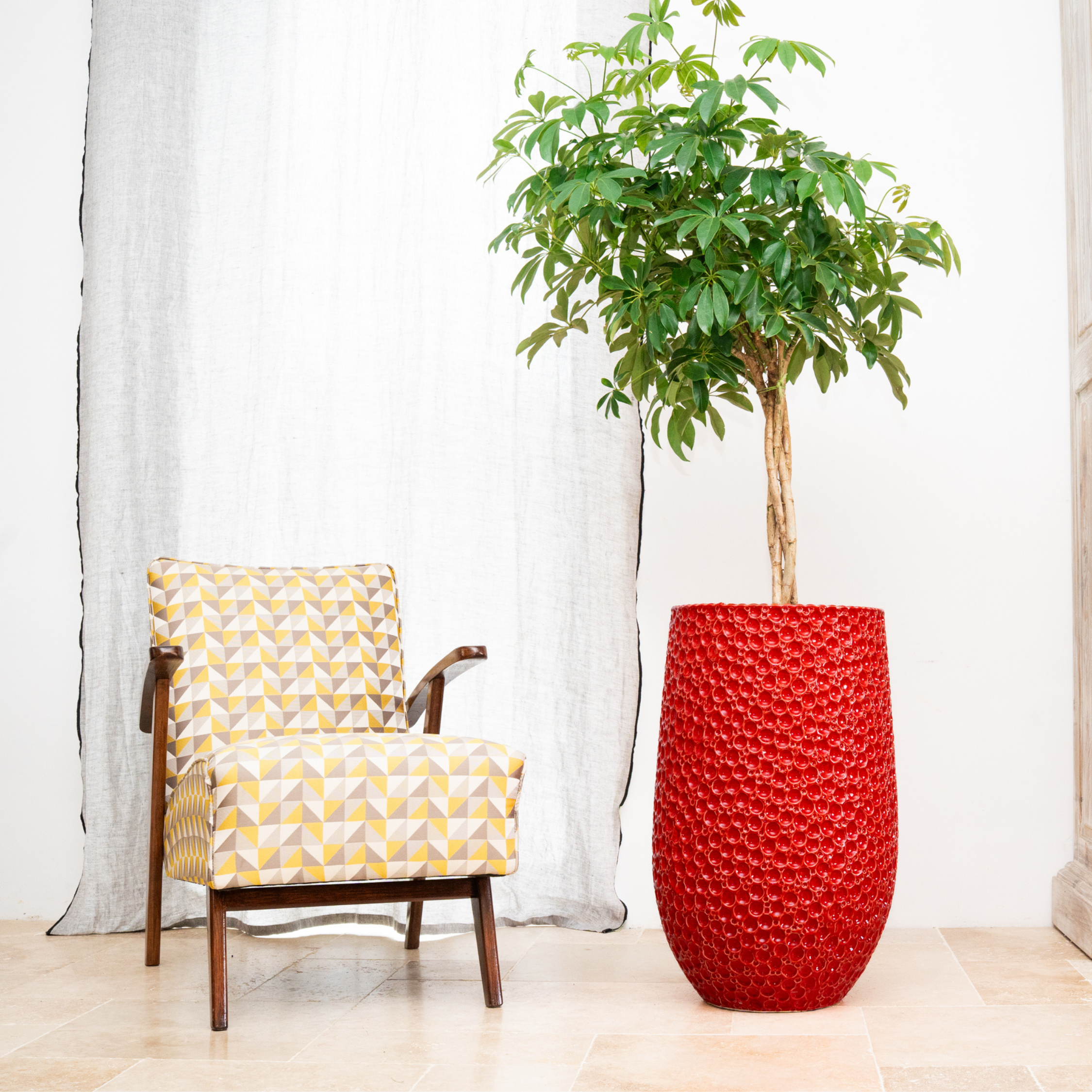 Keramický kvetináč Paris – červený