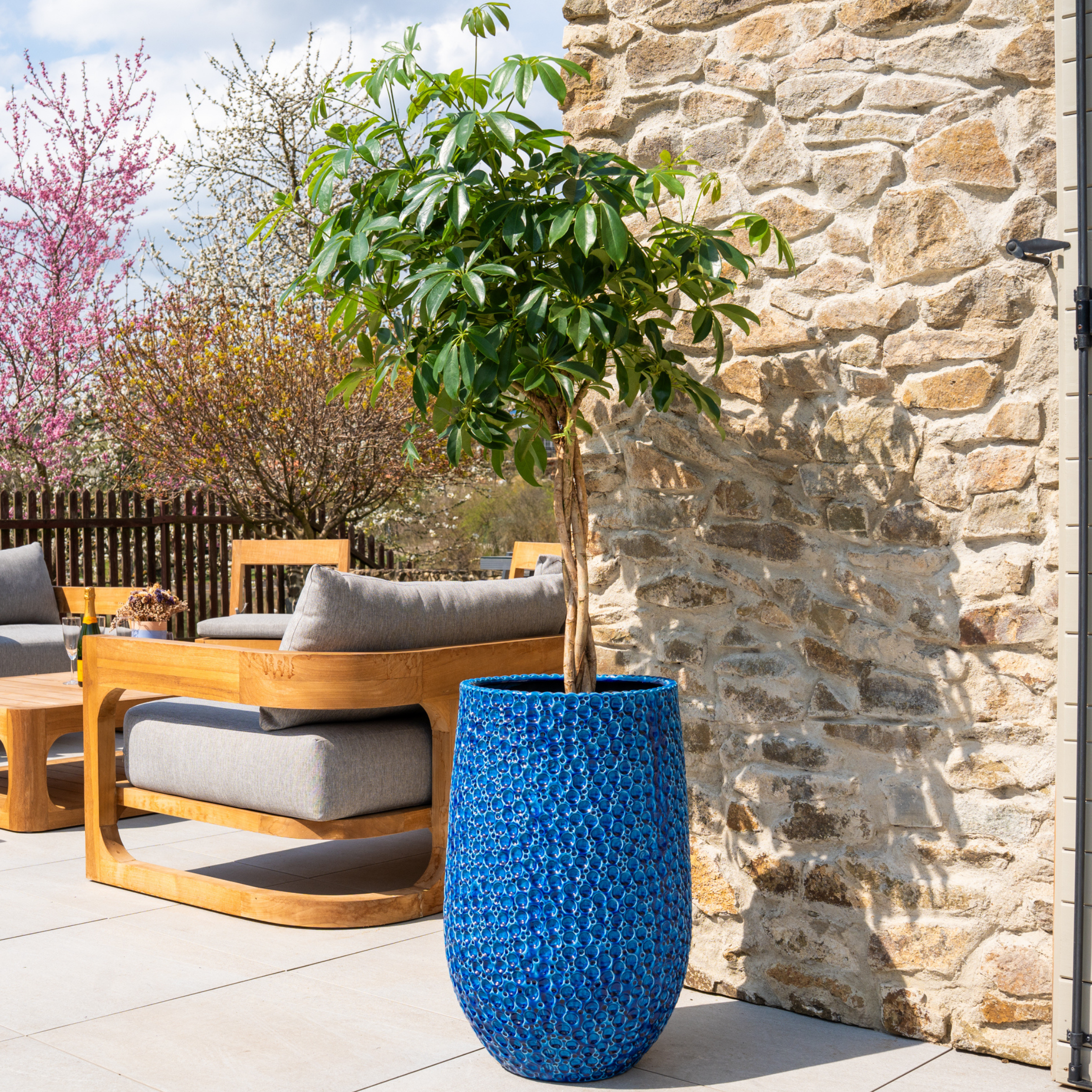 Keramický kvetináč PARIS Modrý – štýl Provence, robustný a elegantný