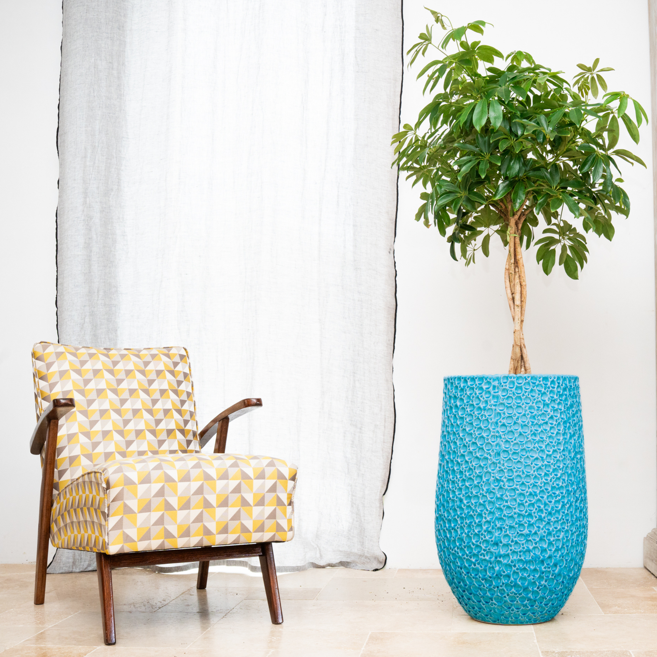 Keramický kvetináč Paris – Svetlomodrá