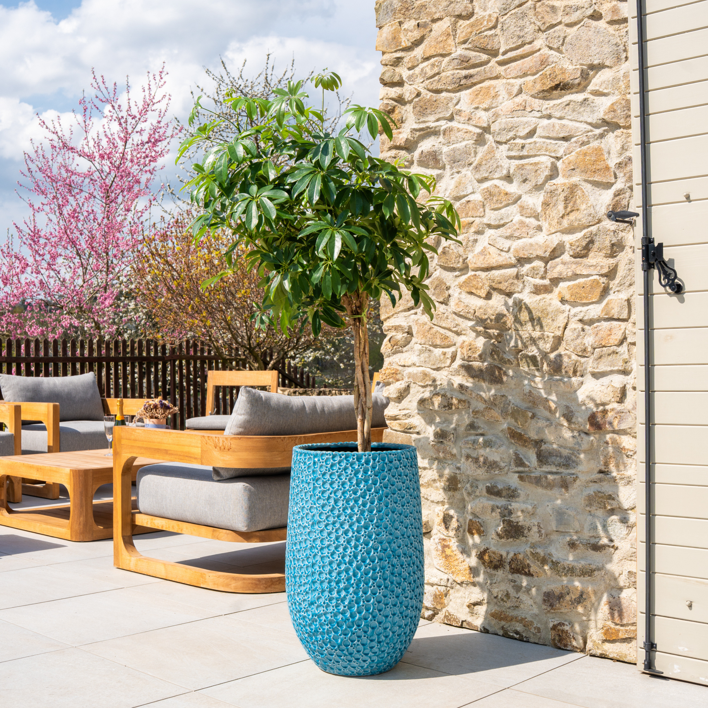 Keramický kvetináč Paris – Svetlomodrá