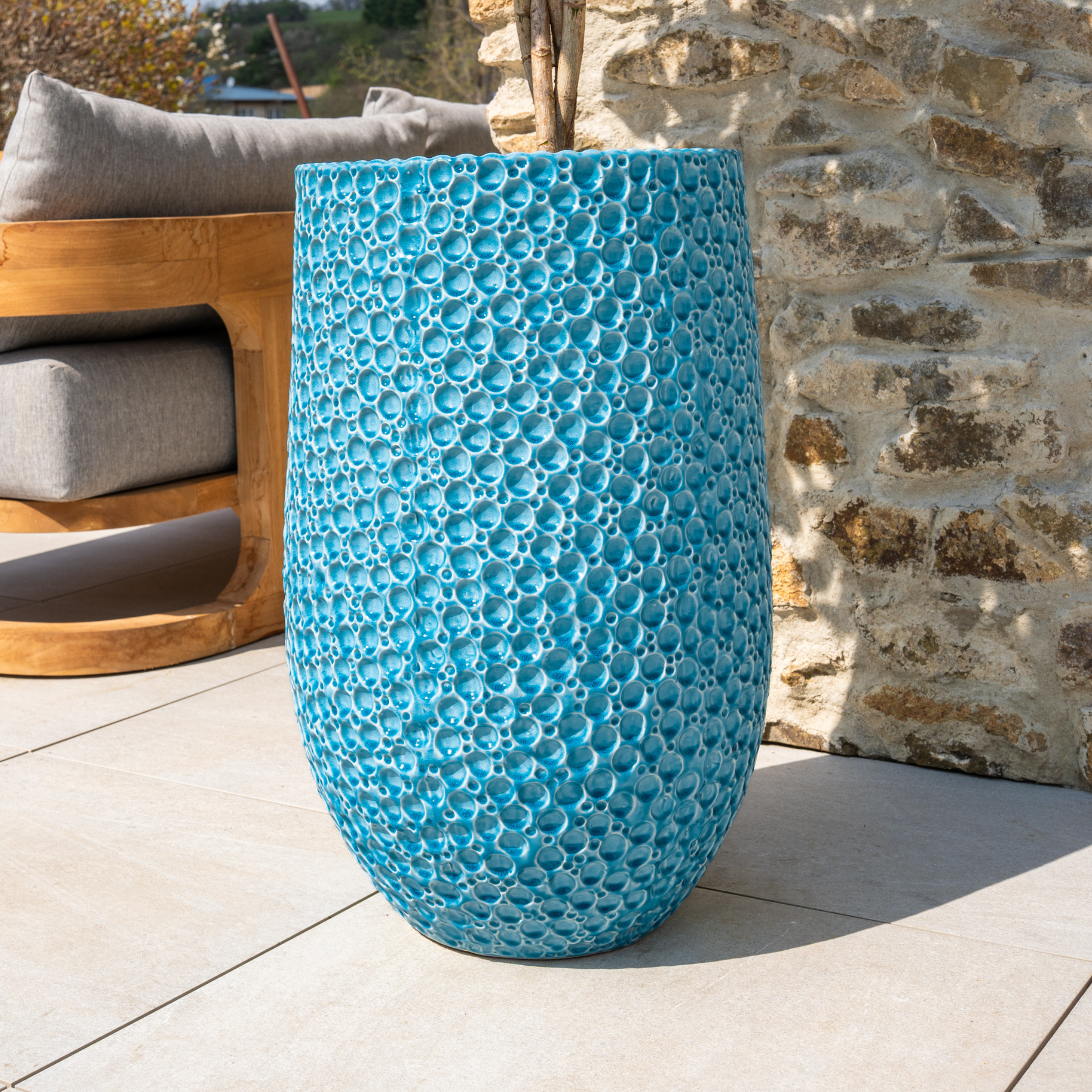 Keramický kvetináč Paris – Svetlomodrá