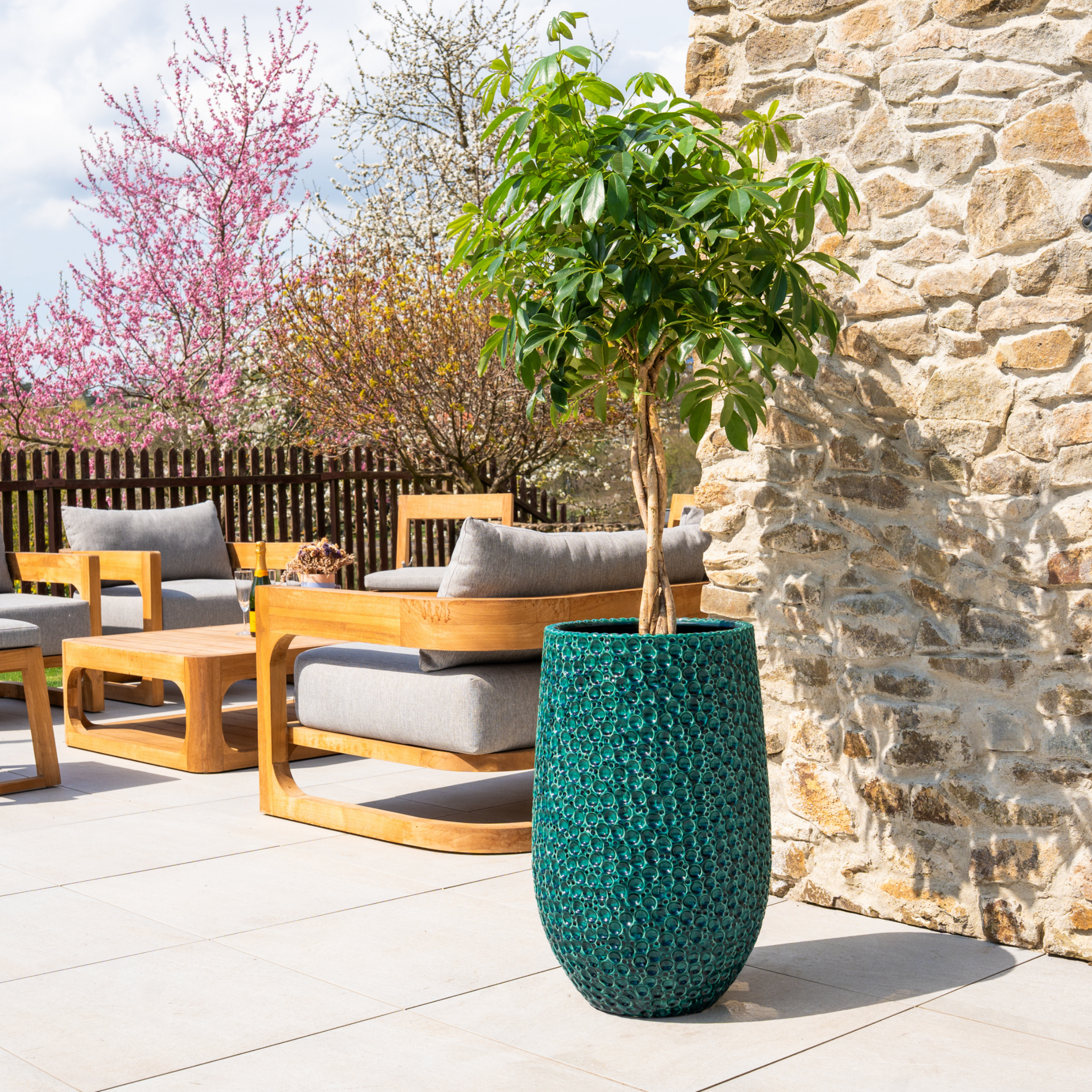 Keramický kvetináč Paris – Tmavozelená