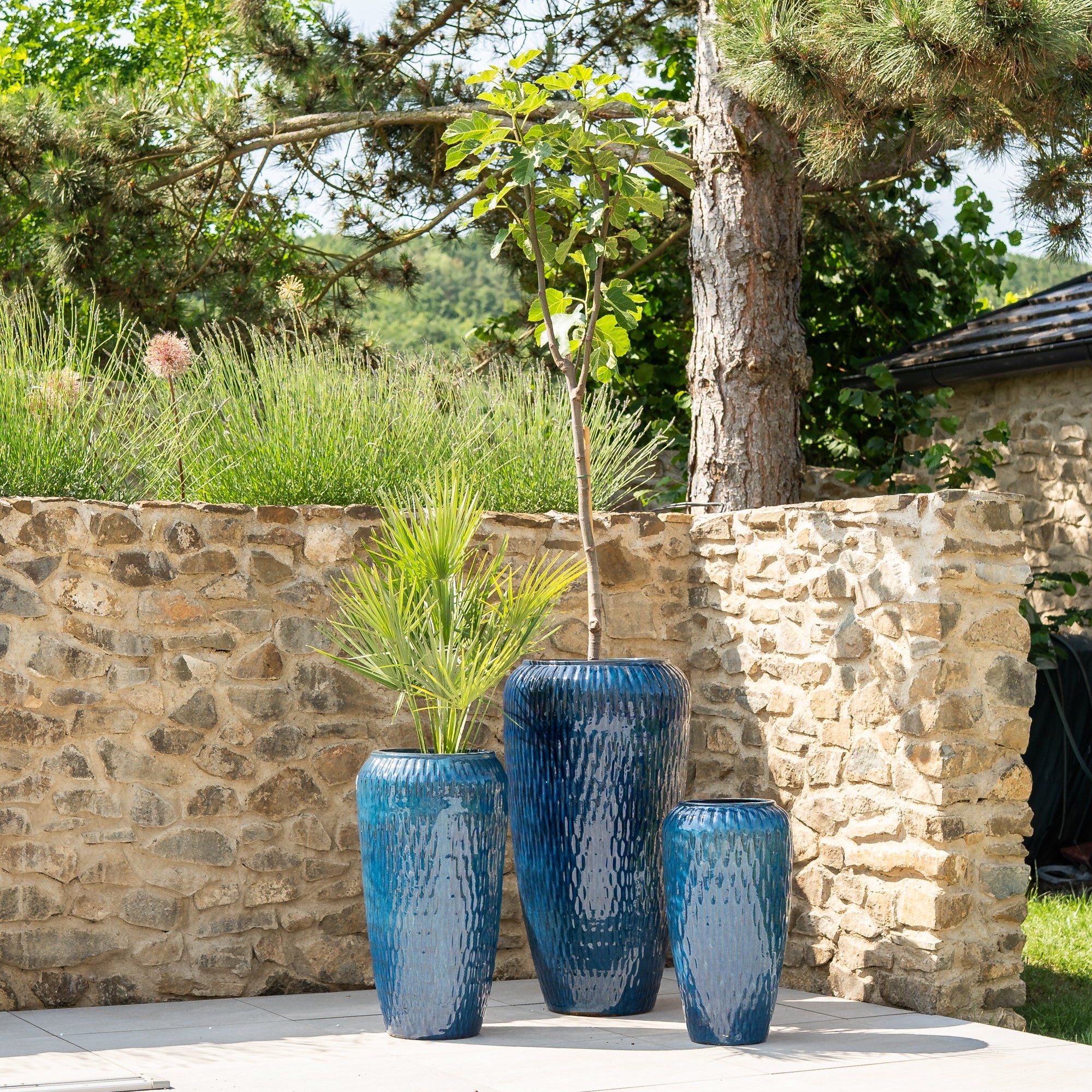 Keramický kvetináč Pompadour - Morsky modrá