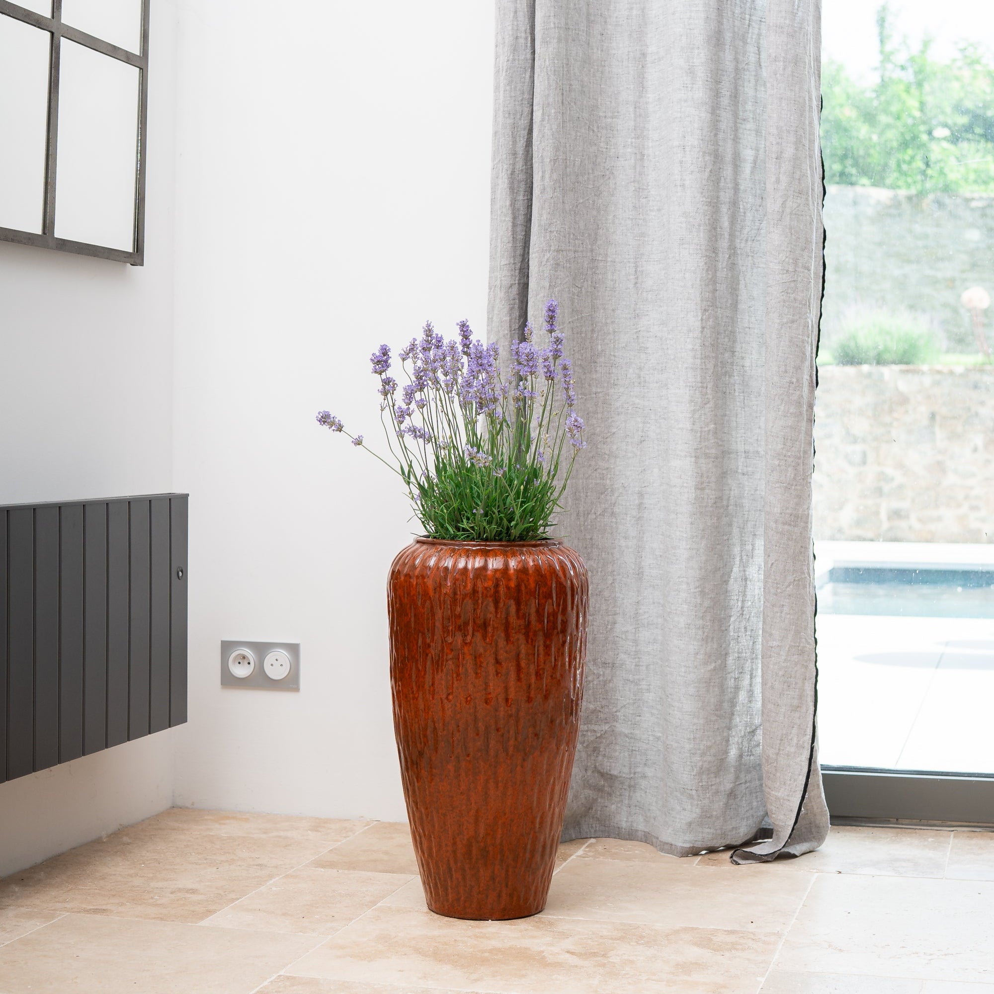 Keramický kvetináč Pompadour - Tropická oranžová