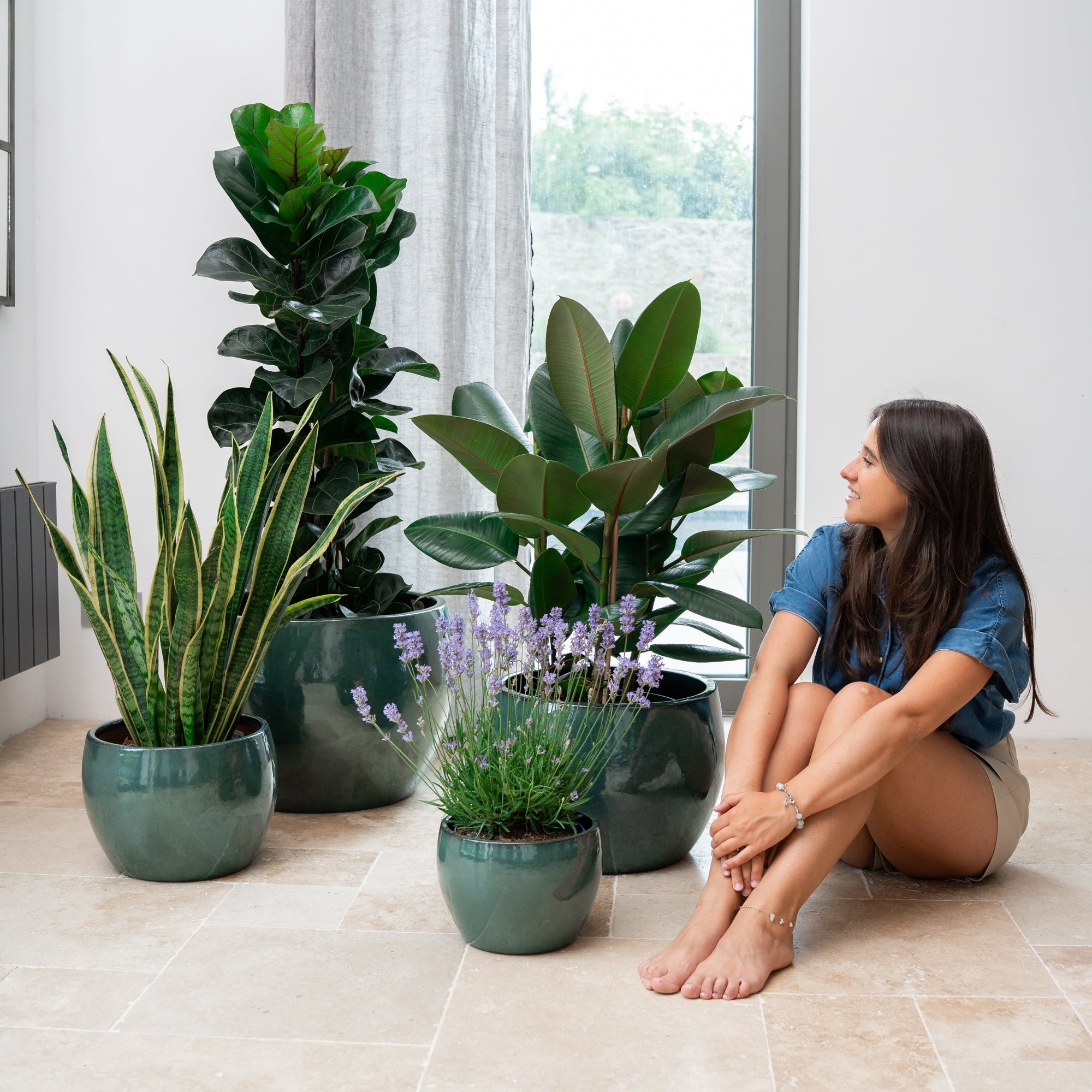 Keramicky kvetináč Romulus - Nefritová