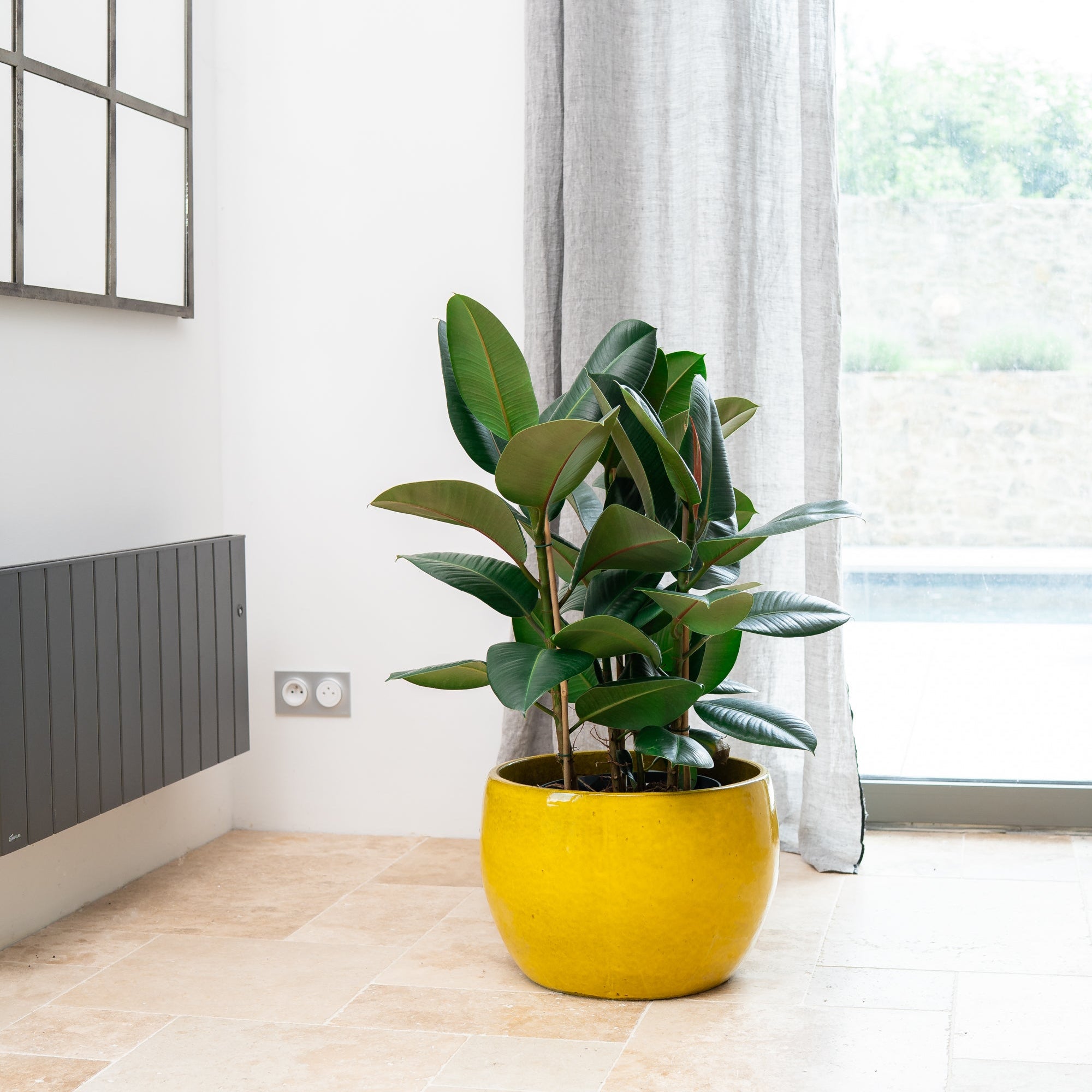 Keramicky kvetináč Romulus - Žltý