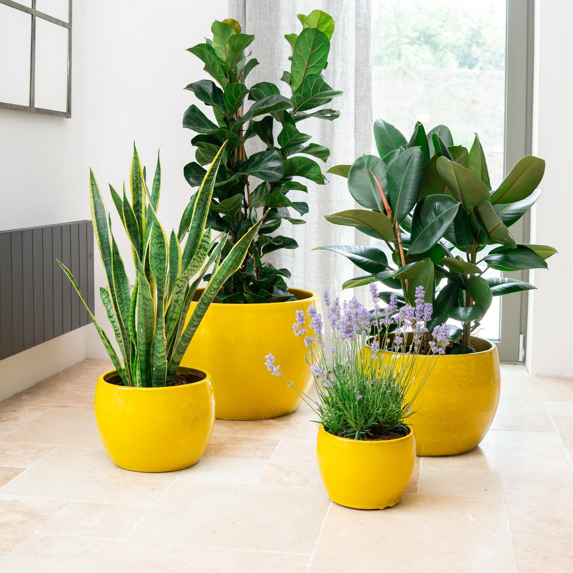 Keramicky kvetináč Romulus - Žltý