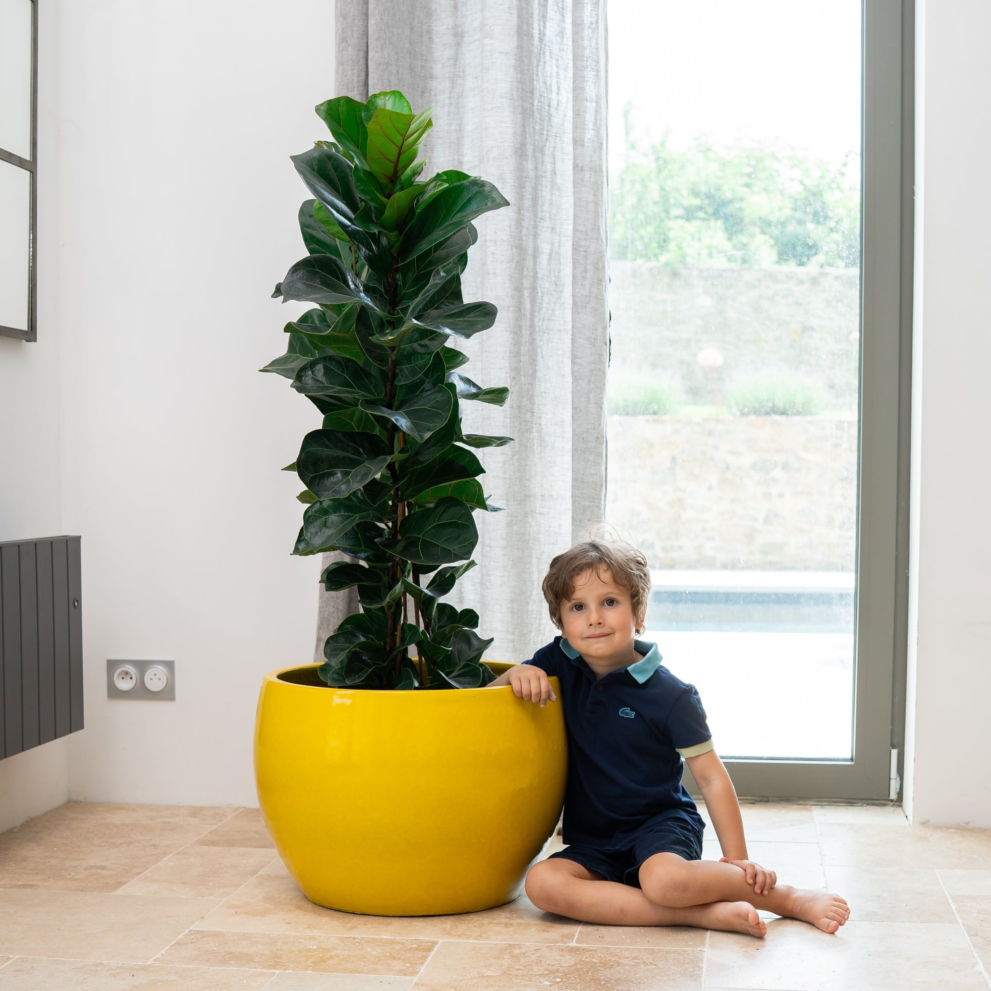 Keramicky kvetináč Romulus - Žltý