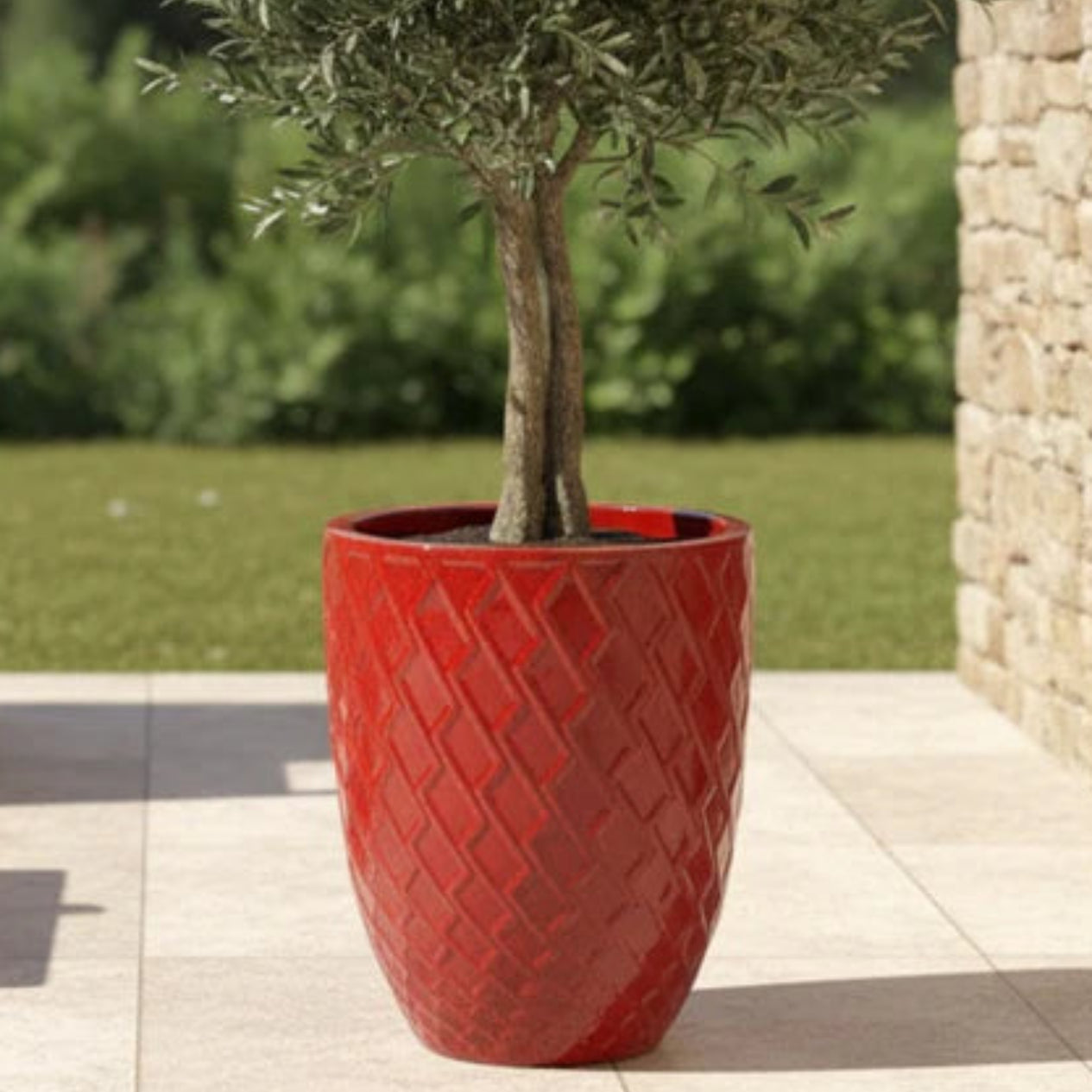 Keramický kvetináč Zeus - svetlomodrý