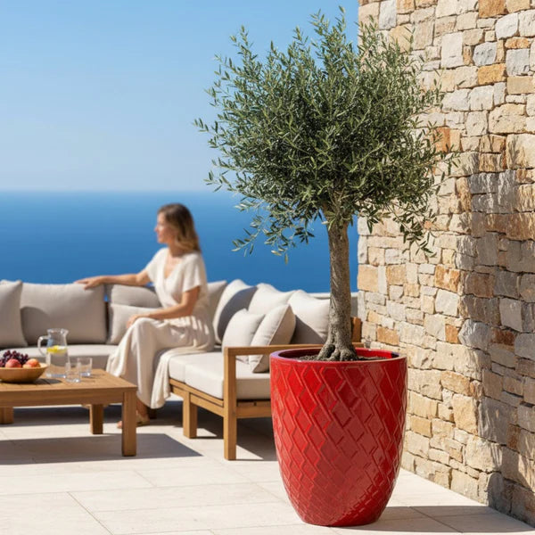 Keramický kvetináč Zeus - svetlomodrý