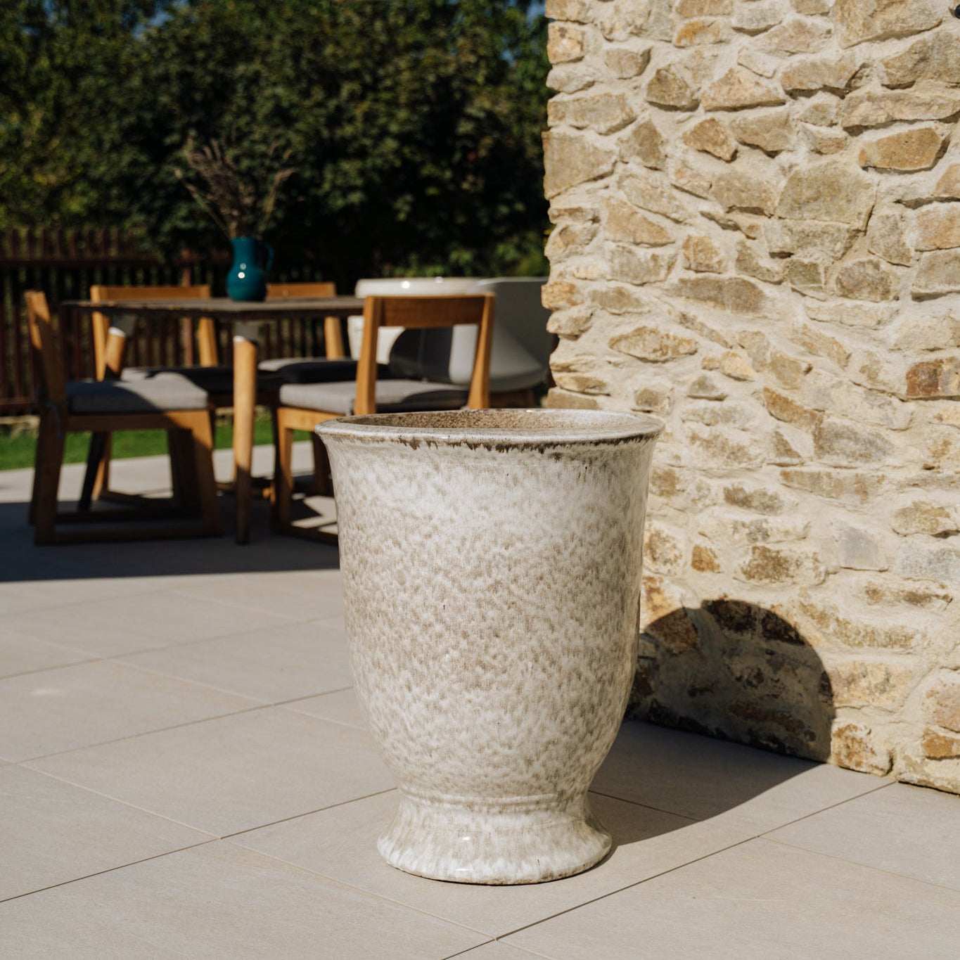 Keramický květináč Arthur - Tygrovaná Bílá - Provencelia.cz