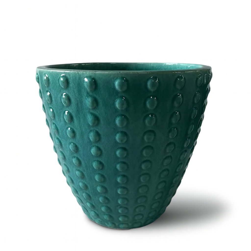 Keramický kvetináč Attila Tyrkysový - ručne vyrábaný glazúrovaný kvetináč z terakoty