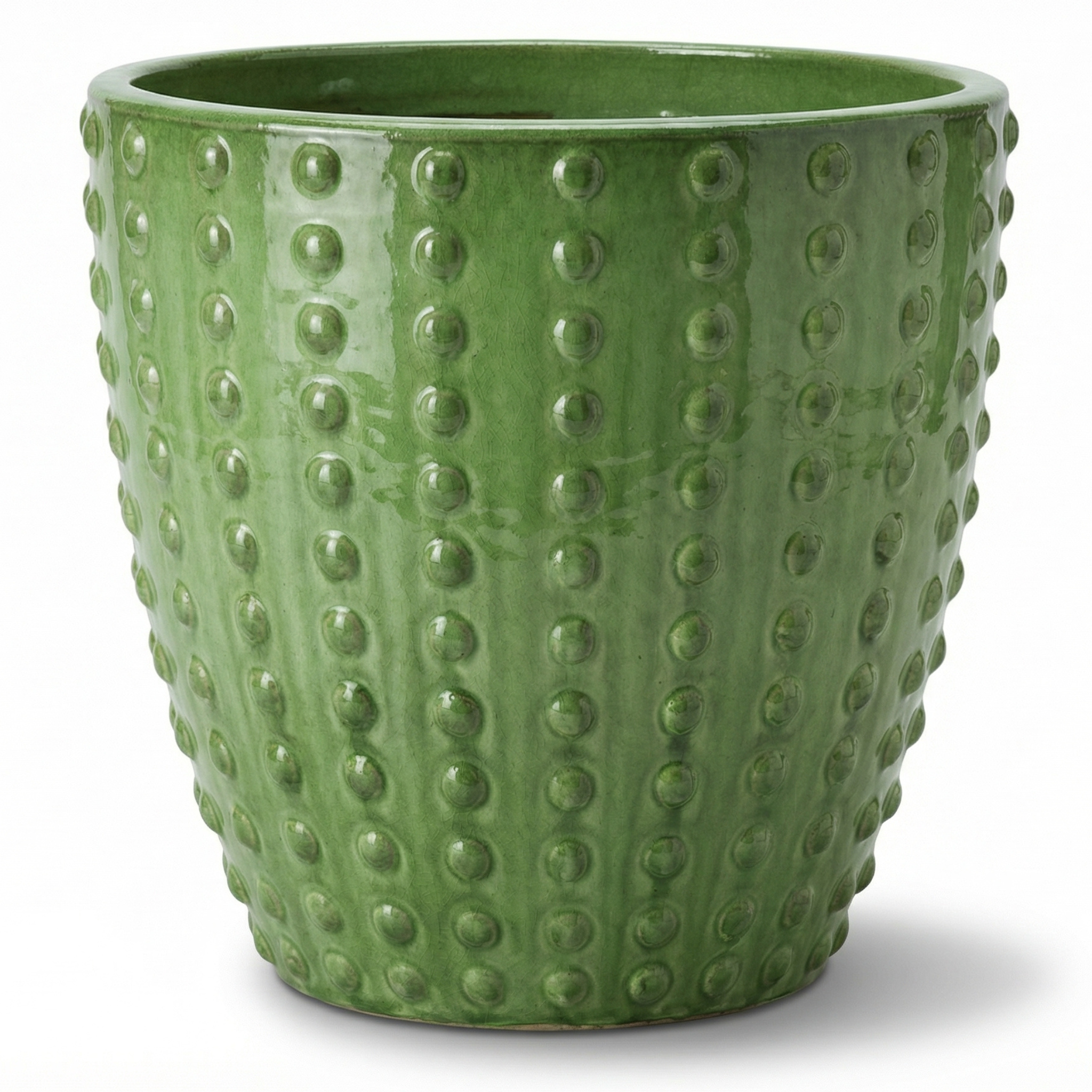 Keramický kvetináč ATTILA zelená – Provencelia, ručne vyrábaný, mrazuvzdorný