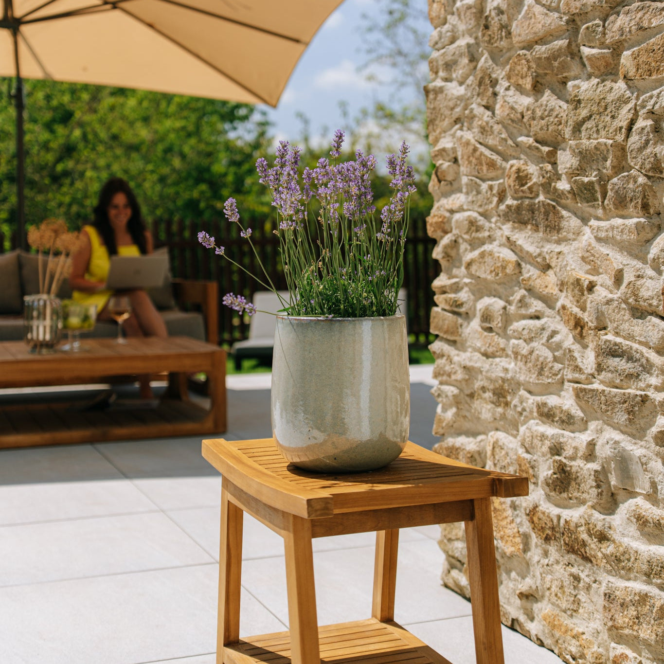 Keramický kvetináč Diane - Perlová