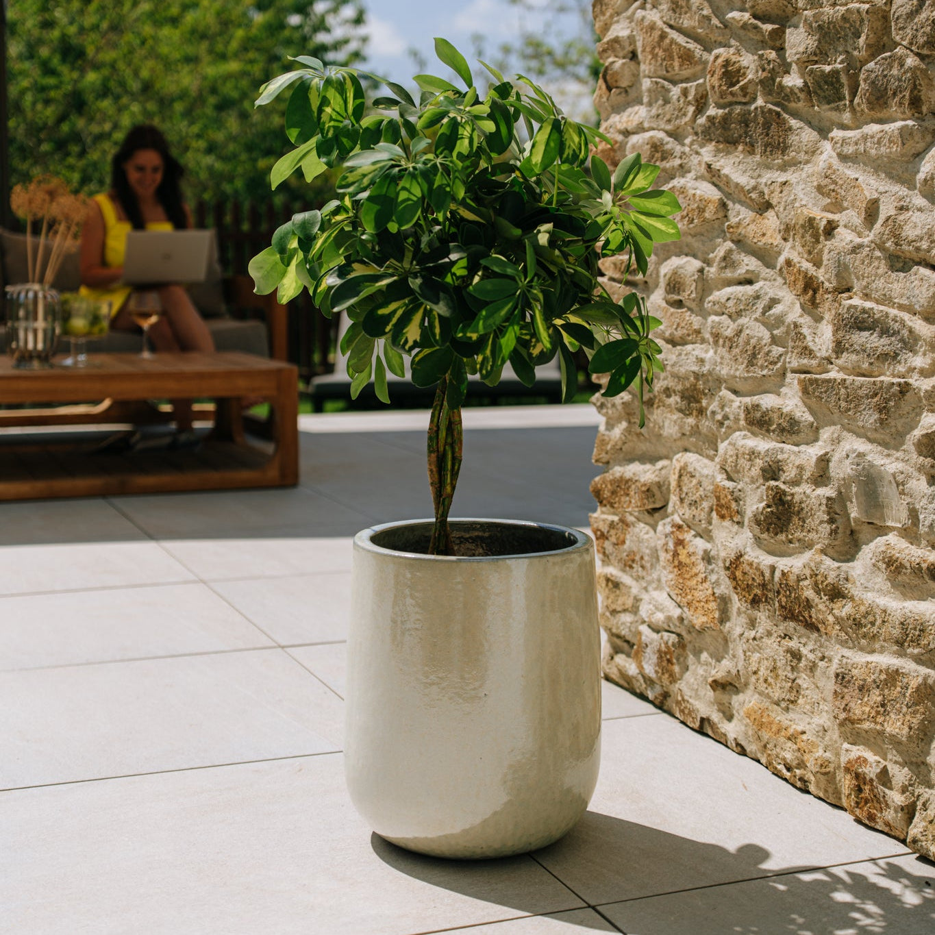 Keramický kvetináč Diane - Perlová