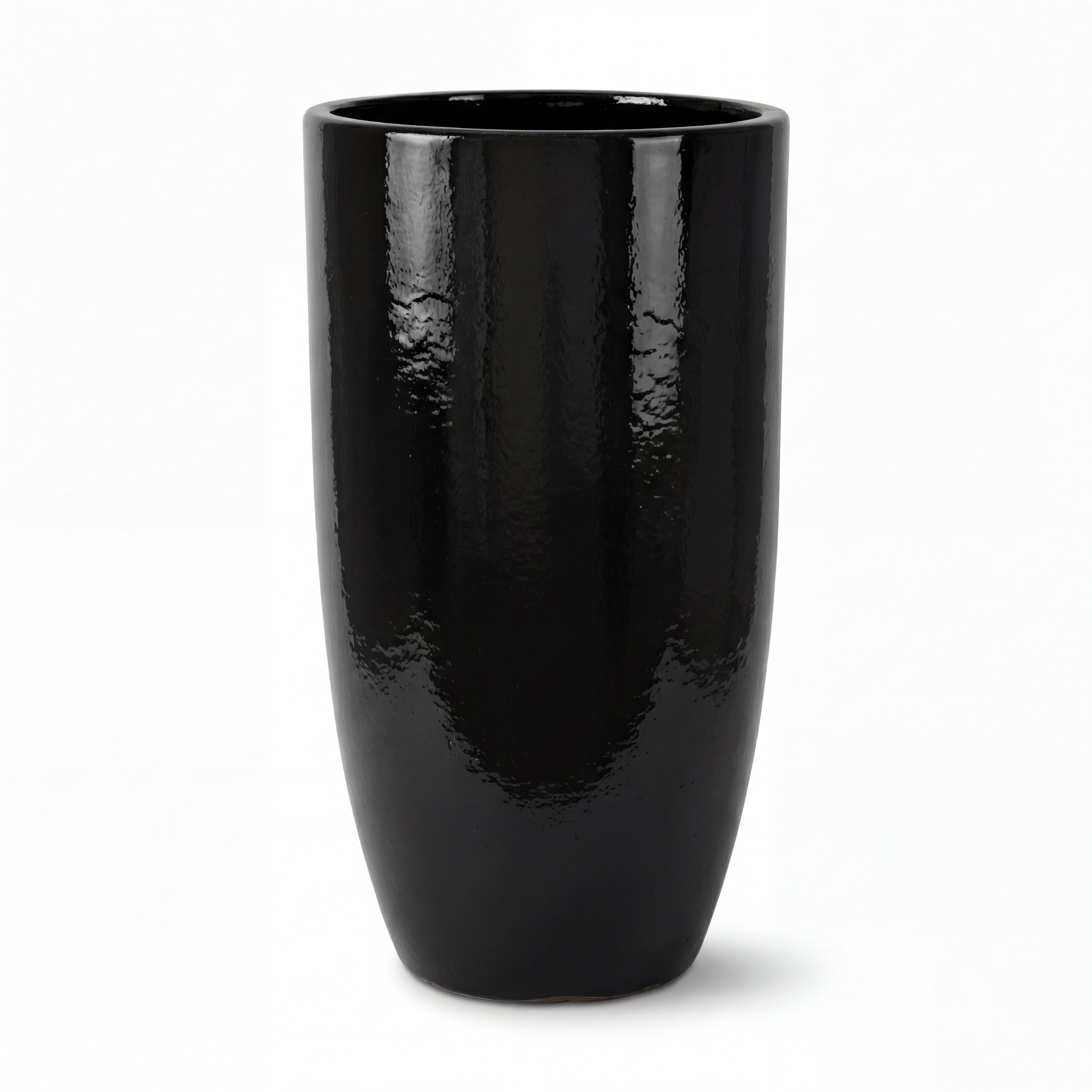 Vysoký keramický květináč Eiffel2 - Černá – ručně vyráběný květináč