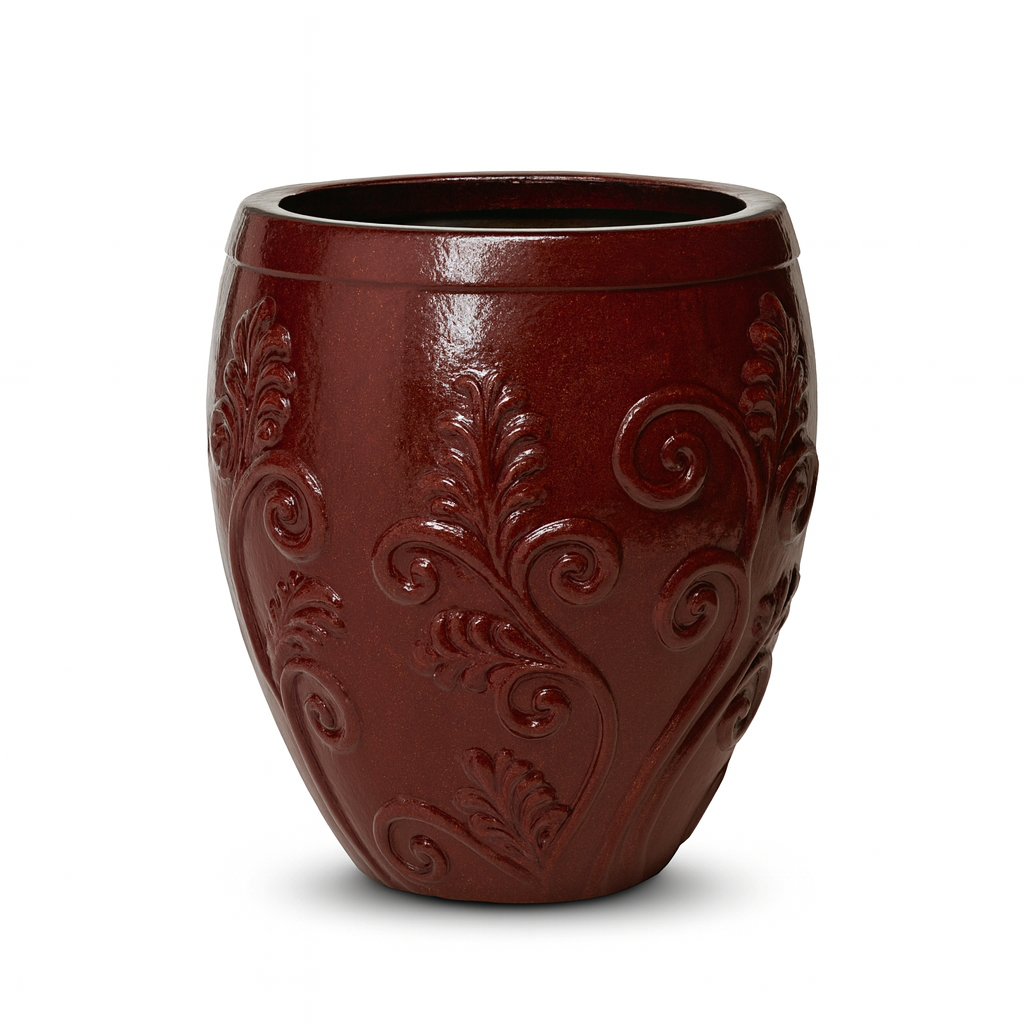 Keramický kvetináč Gaia - Jesenná Oranžová