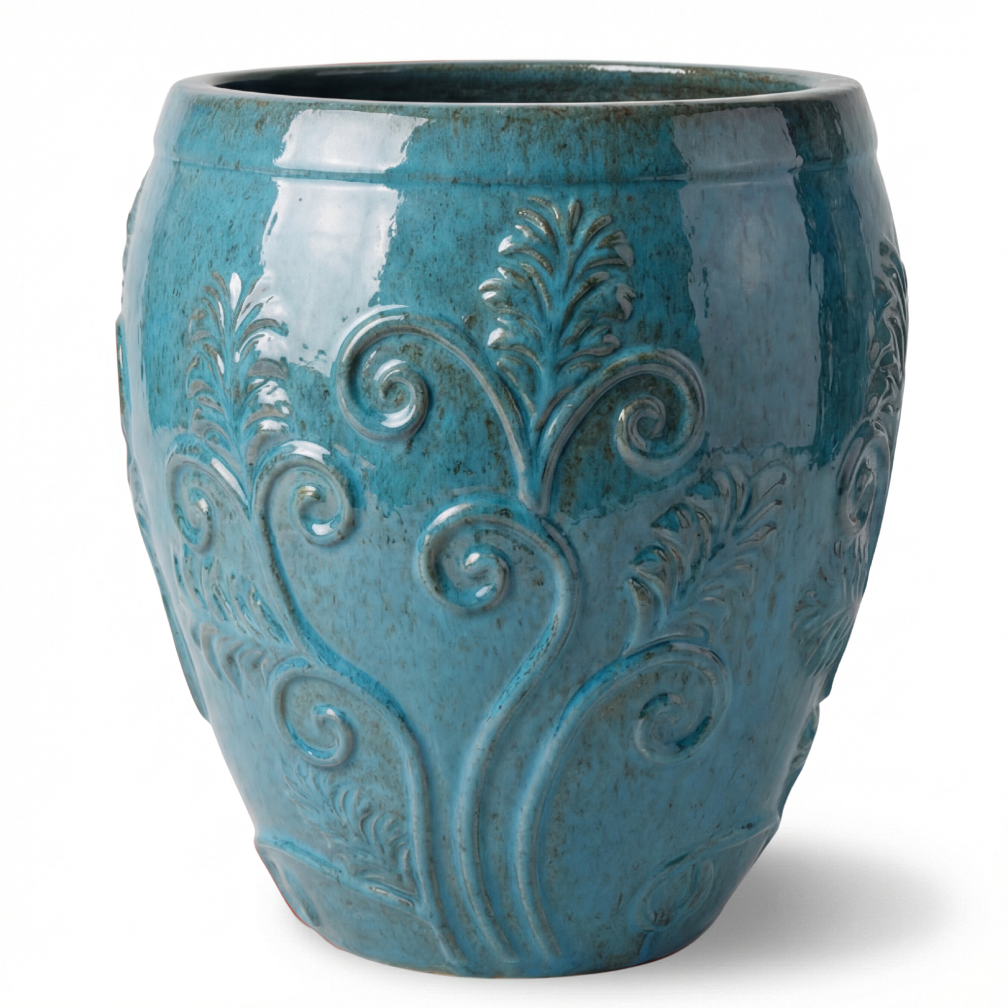 Keramický kvetináč Gaia - Oceľovo modrá