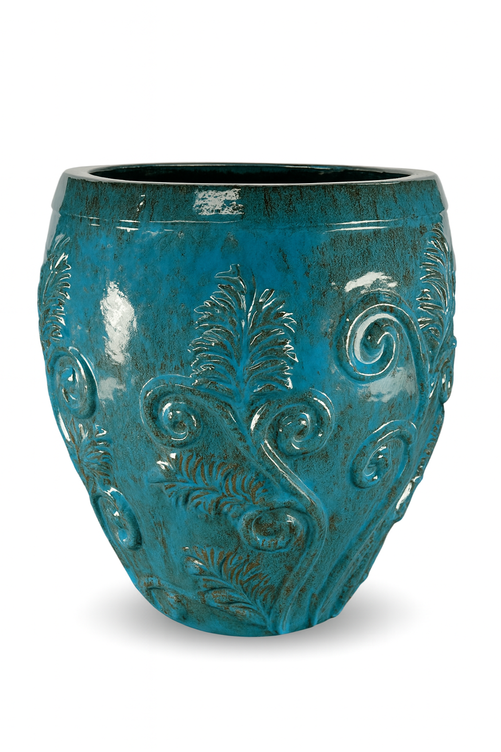 Keramický kvetináč Gaia - Oceľovo modrá