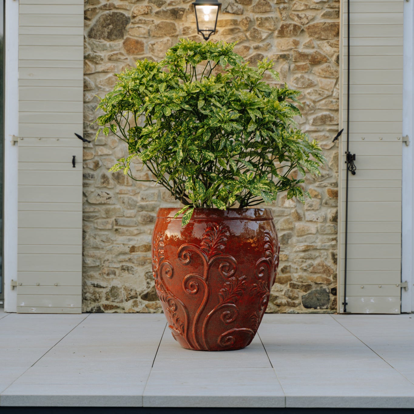 Keramický květináč Gaia - Podzimní Oranžová - Provencelia.cz