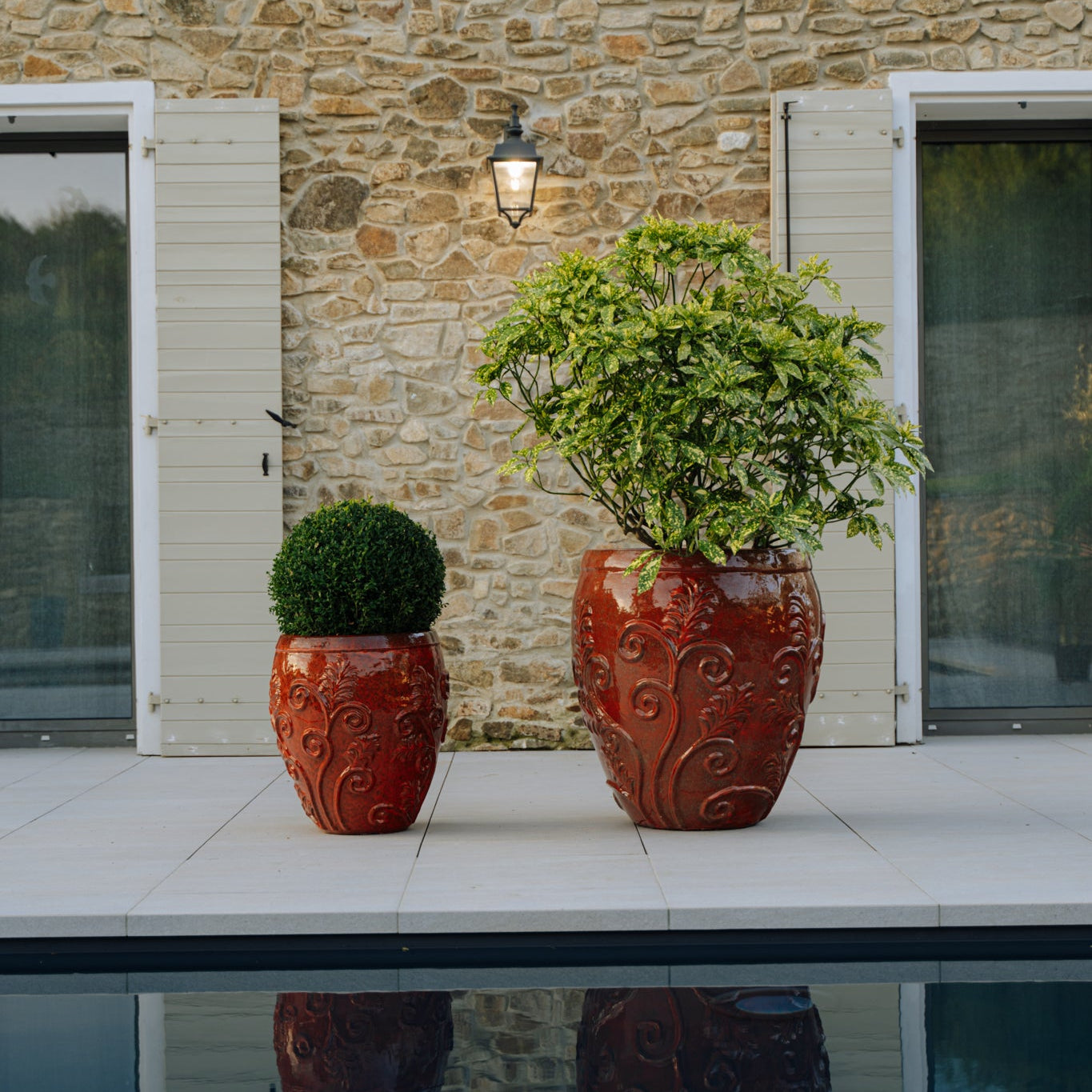 Keramický květináč Gaia - Podzimní Oranžová - Provencelia.cz