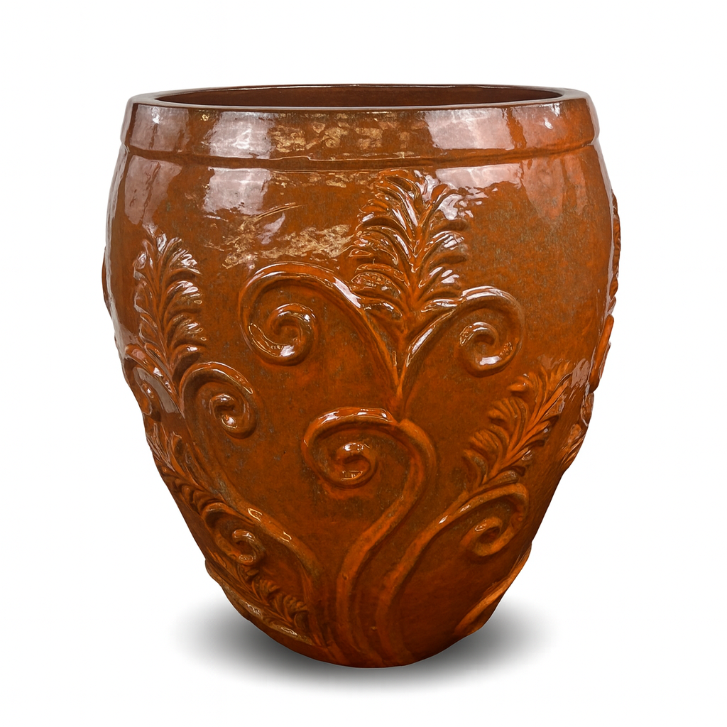 Keramický kvetináč Gaia - Jesenná Oranžová