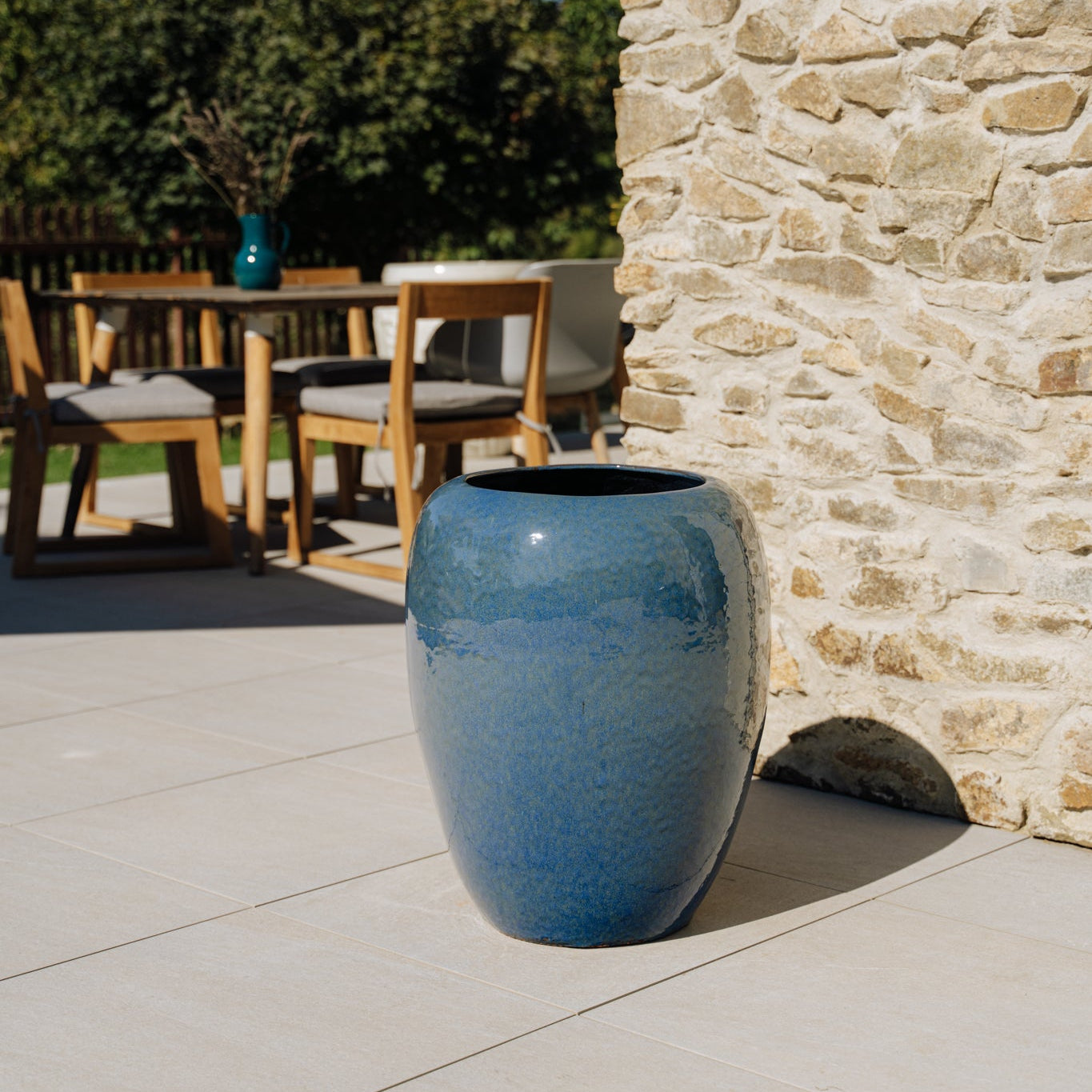Keramický květináč Galiee - Mořsky modrá - Provencelia.cz