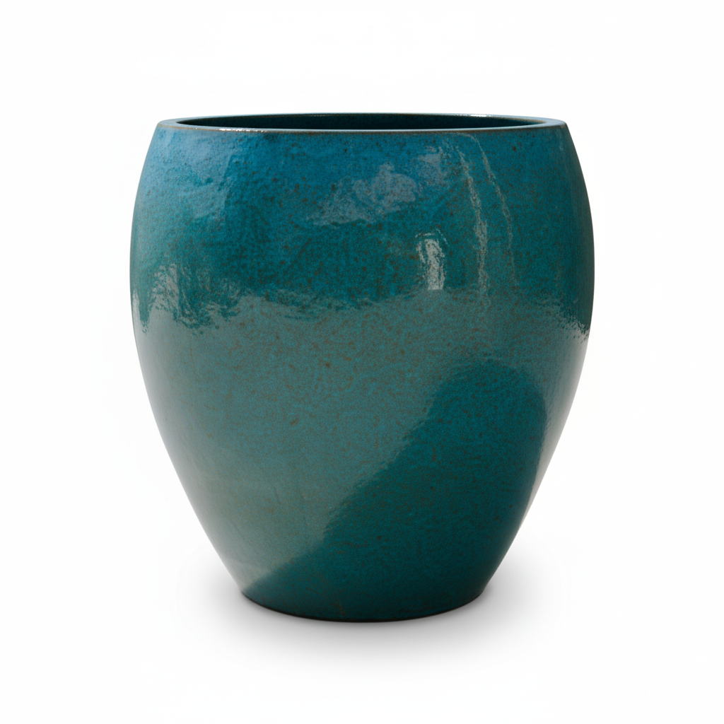 Keramický kvetináč LAFONTAINE - Oceľovo modrá