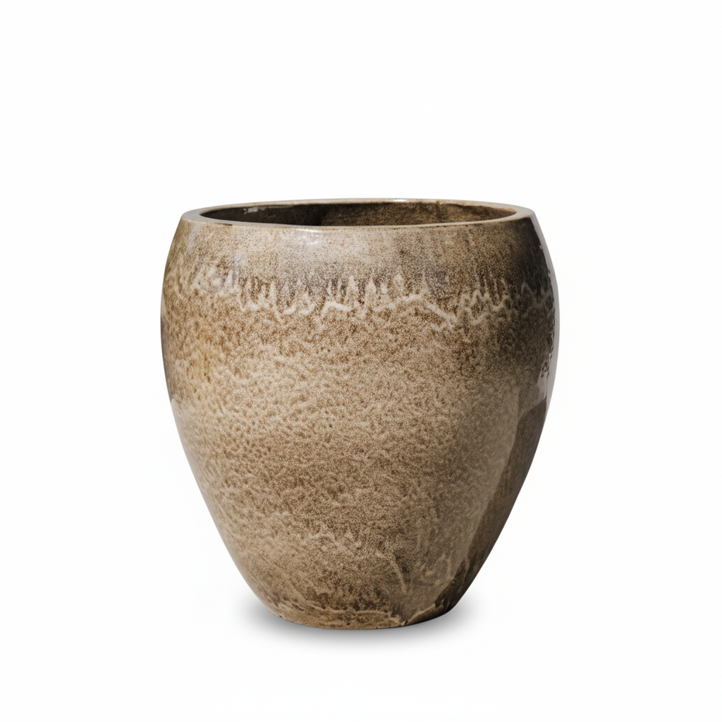 Keramický kvetináč LAFONTAINE - Tygrovaná Biela