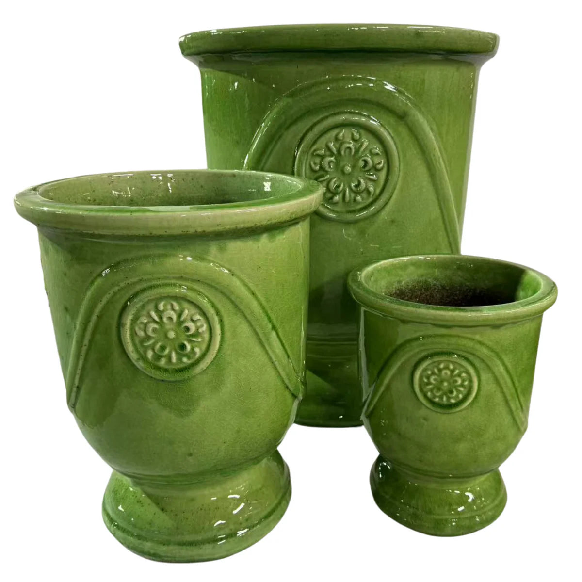 Keramický kvetináč Moliere Jablčne zelený – ručne vyrábaný glazovaný kvetináč z terakoty