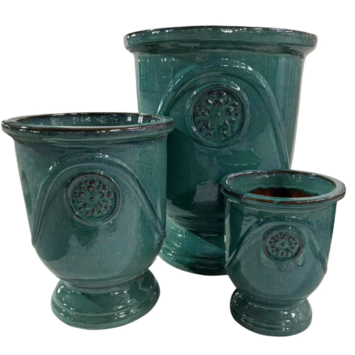 Keramický kvetináč Moliere Petrolejovo modrý – ručne vyrábaný glazovaný kvetináč z terakoty