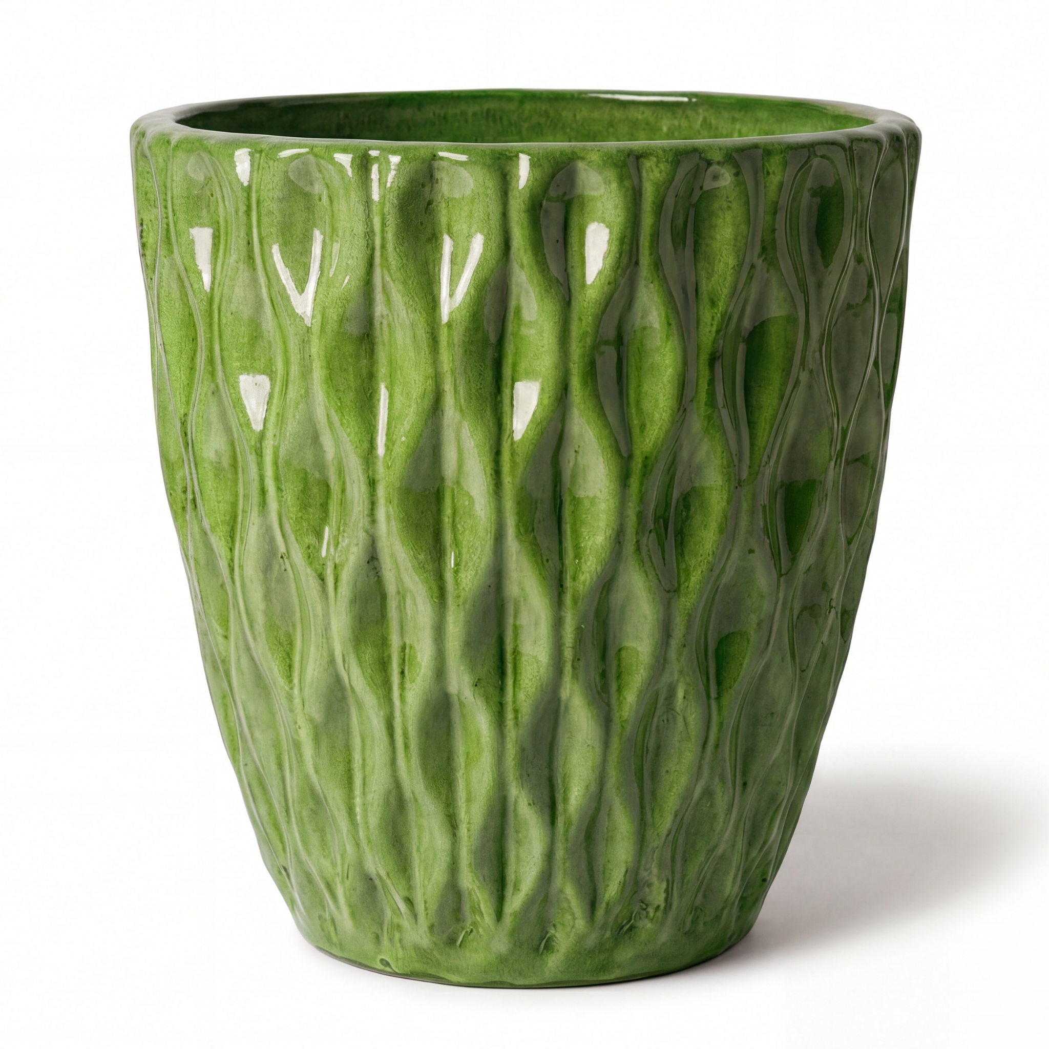Keramický kvetináč Monet Jablčne zelený – ručne vyrábaný glazovaný kvetináč z terakoty
