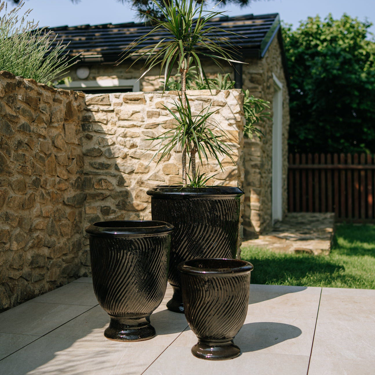 Keramický kvetináč Morgane - Čierny