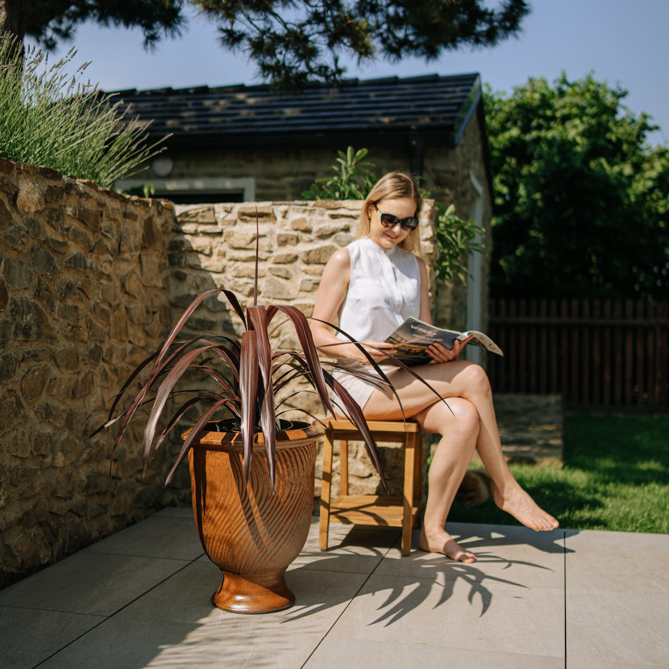 Keramický kvetináč Morgane - Hrdzavý (Imitácia hrdze)