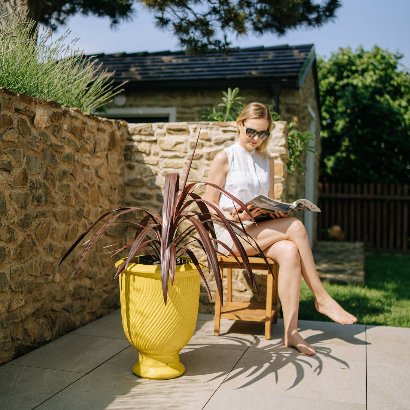 Keramický kvetináč Morgane - Žltý