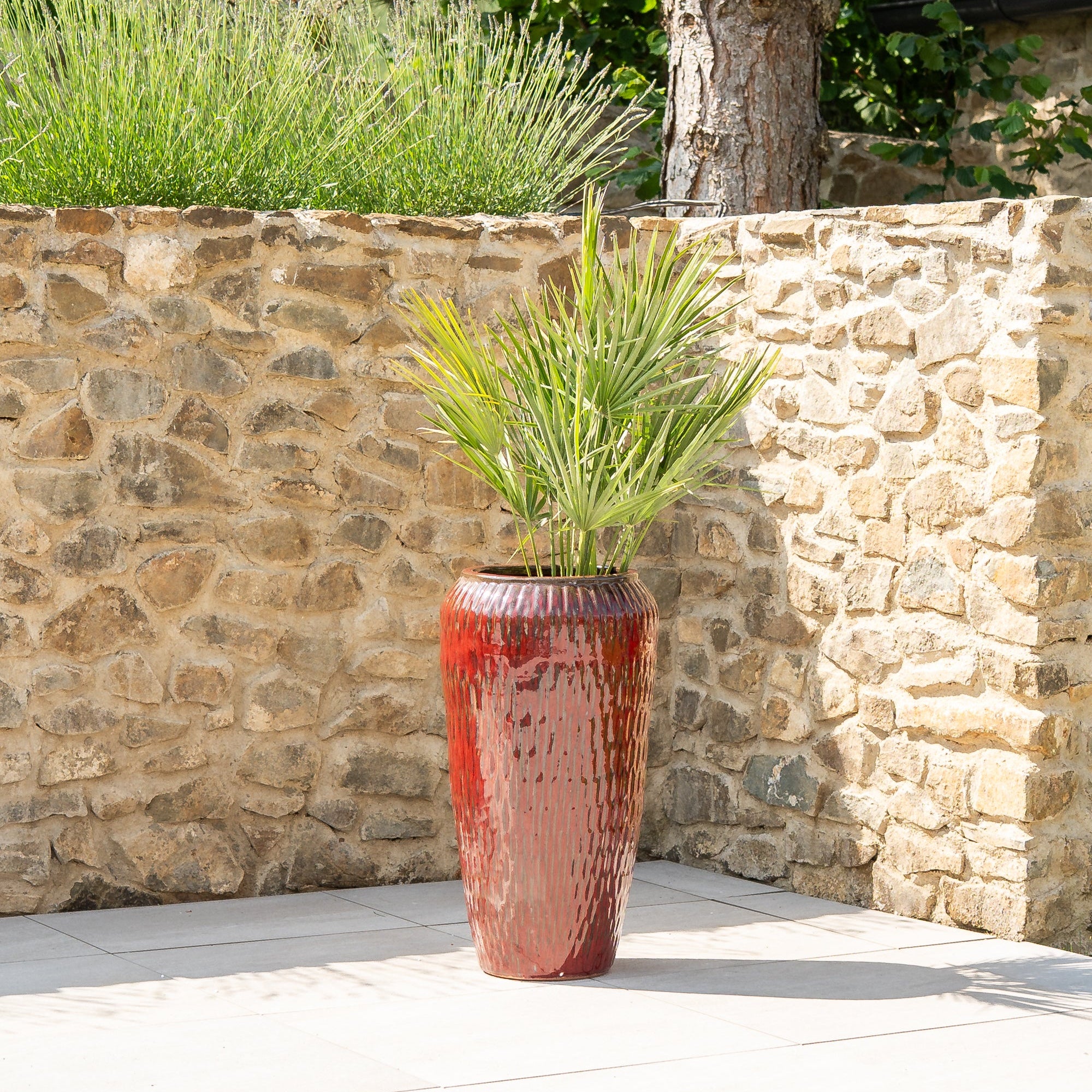 Keramický kvetináč Pompadour - Tehlovo červený