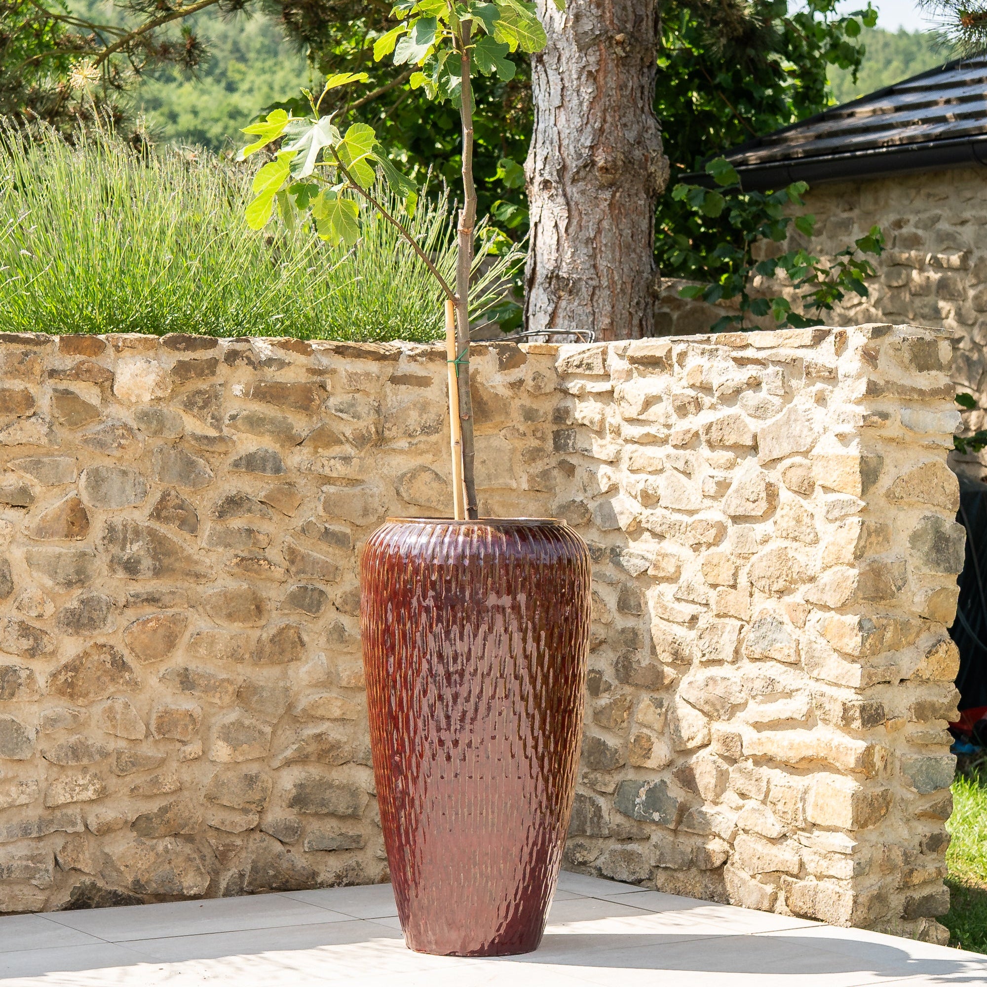 Keramický kvetináč Pompadour - Tehlovo červený