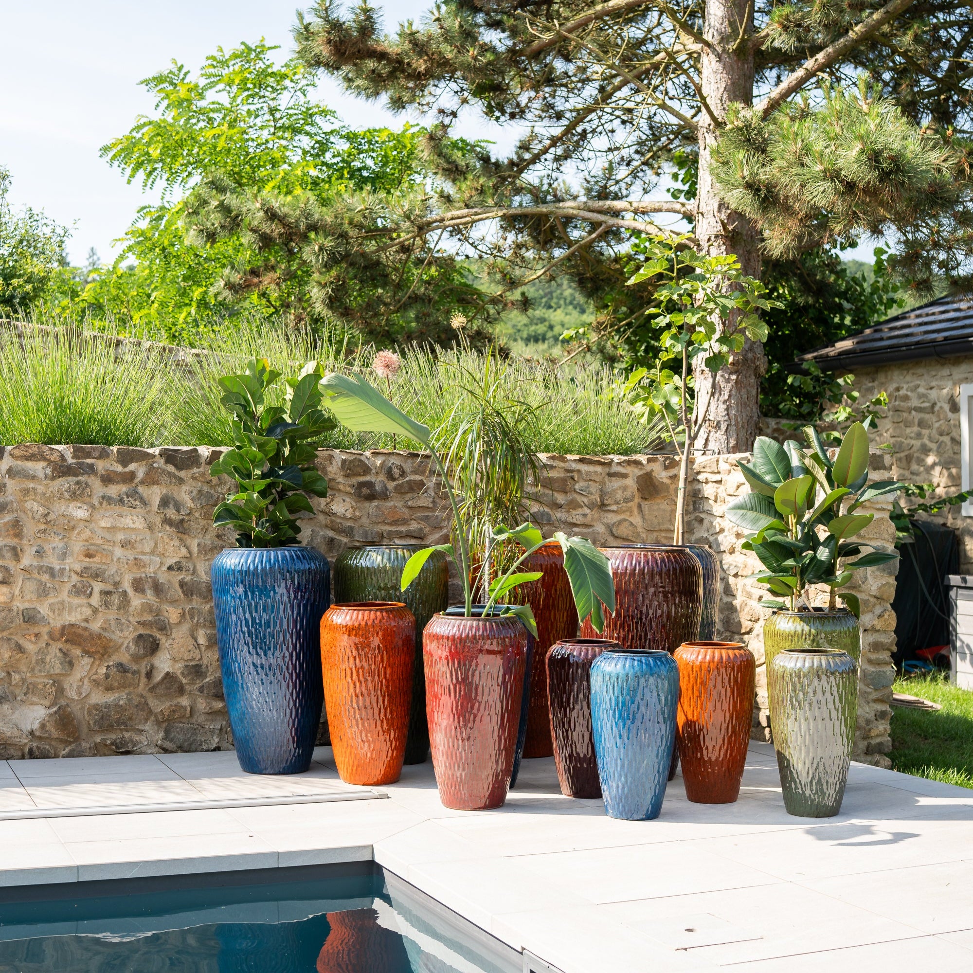 Keramický kvetináč Pompadour - Tygrovane biela