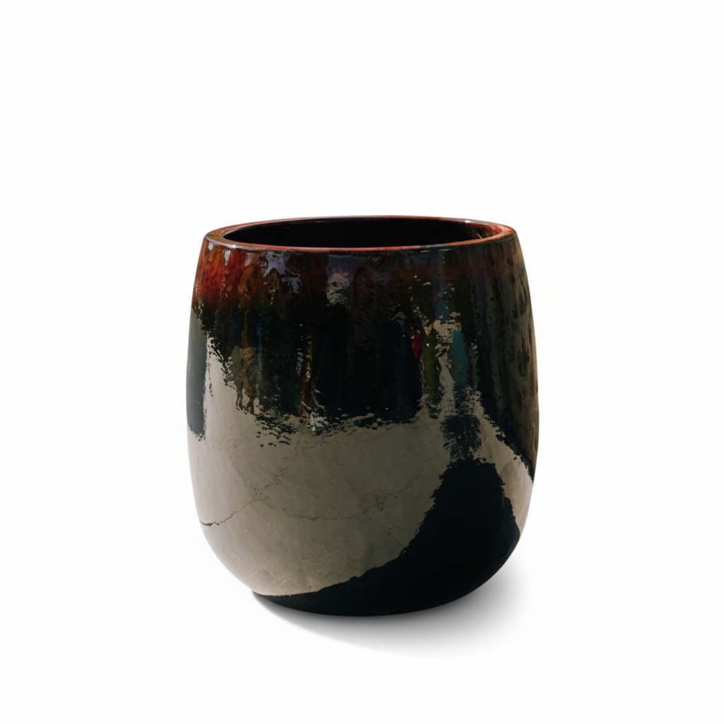 Keramický kvetináč Socrate – Čiernočervená