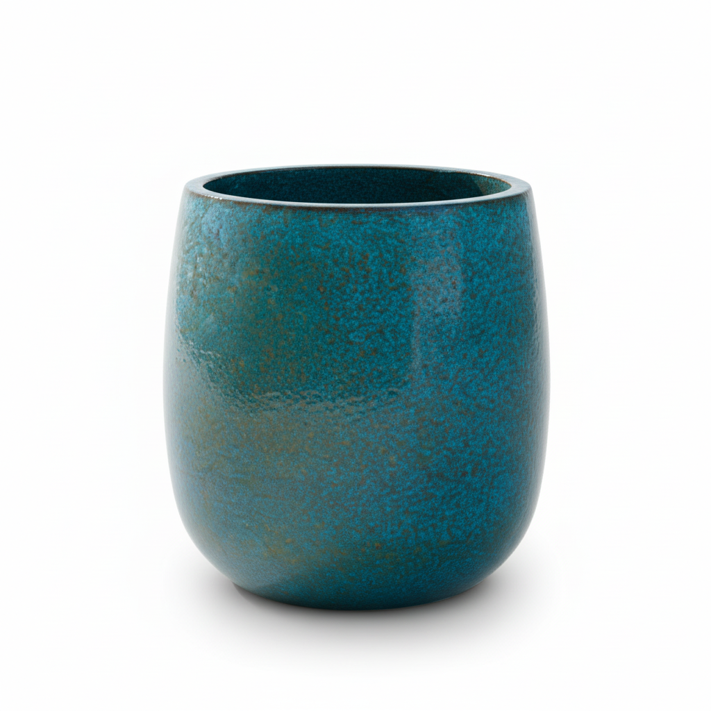 Keramický kvetináč Socrate – Oceľovo modrá