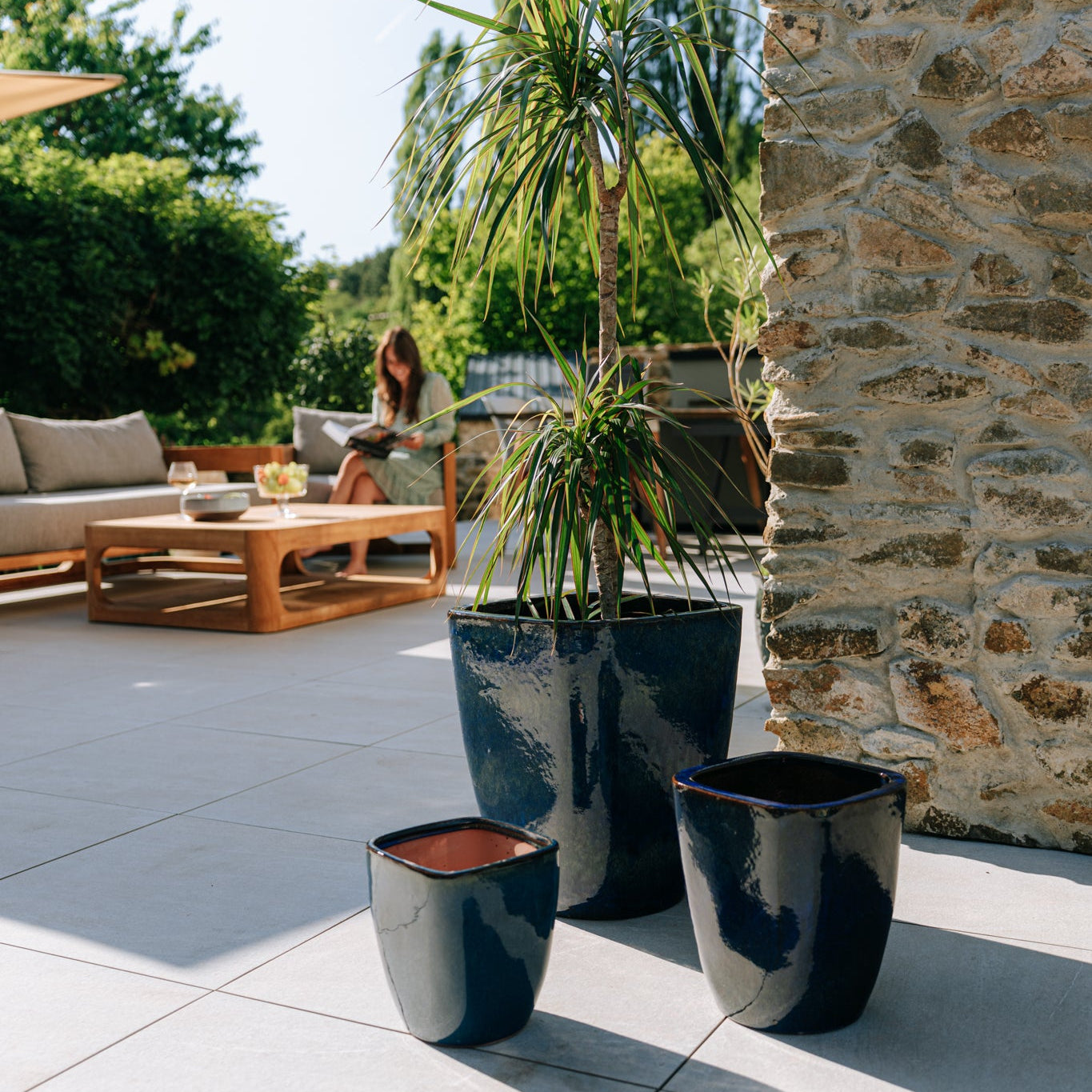 Keramický kvetináč VAUBAN - Morsky modrá